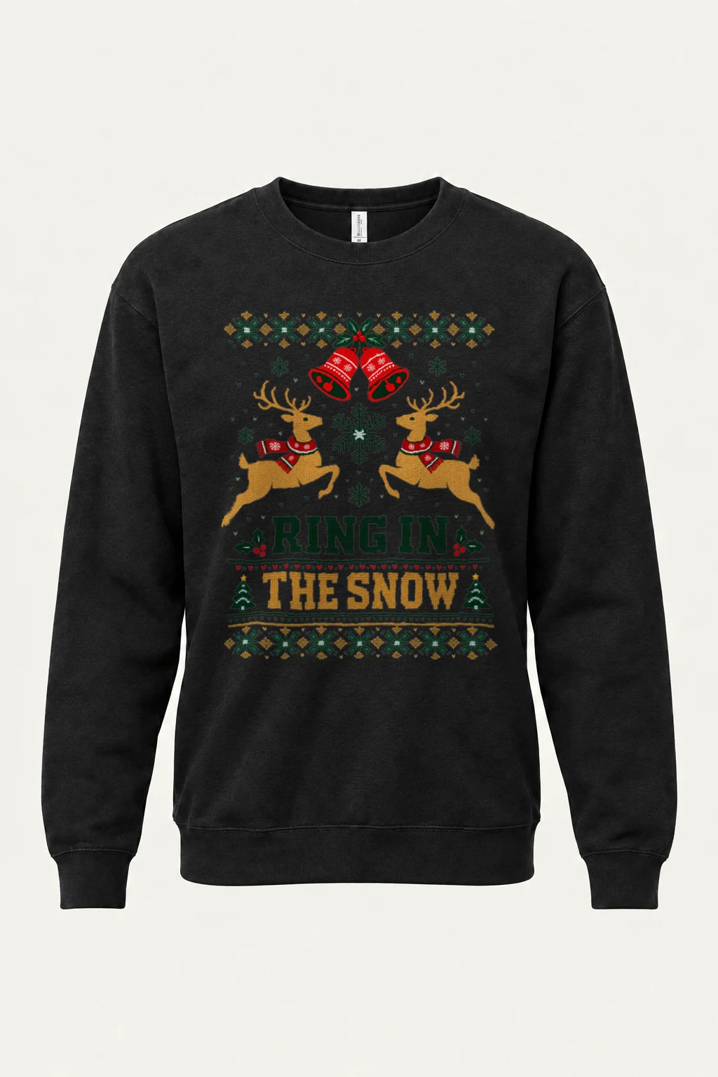 "Ring In The Snow" Heavy Blend Unisex Crewneck Sweatshirt | Gildan 18000