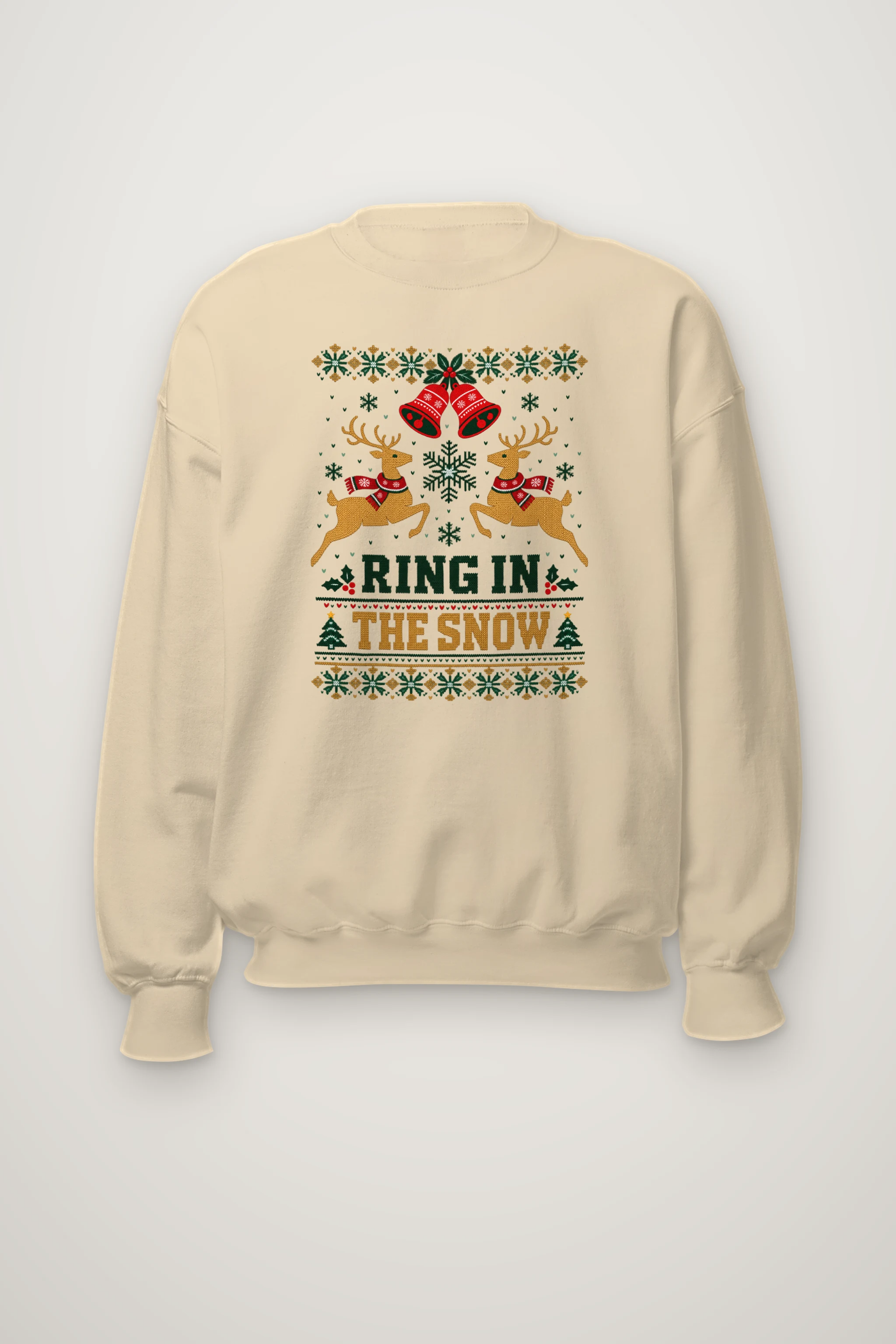 "Ring In The Snow" Heavy Blend Unisex Crewneck Sweatshirt