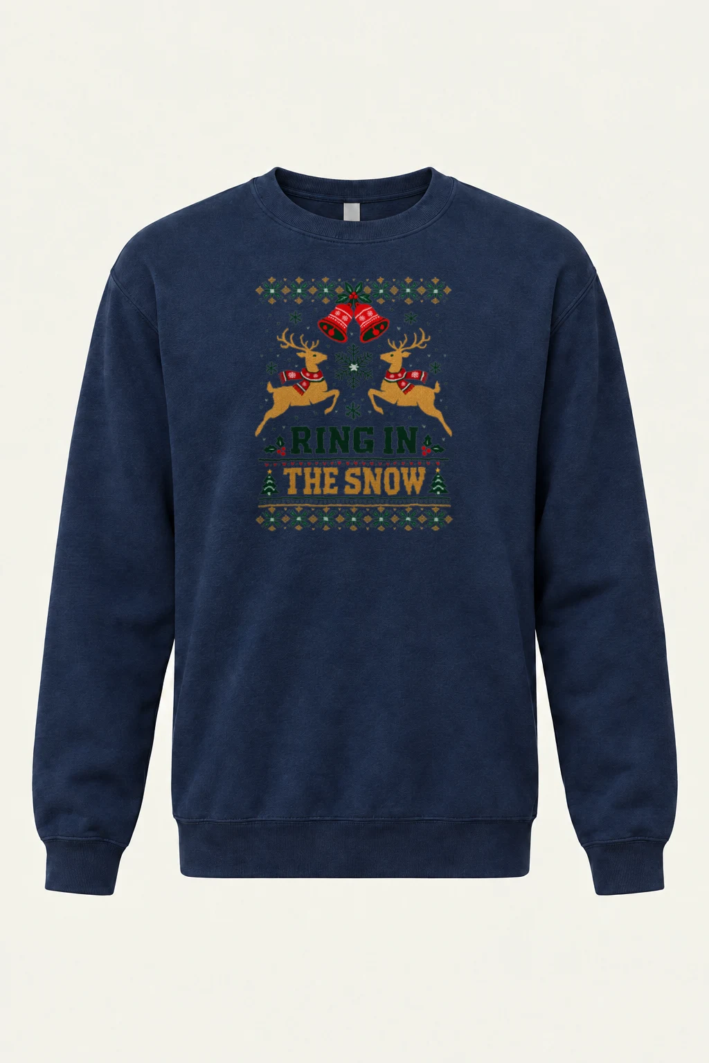 "Ring In The Snow" Heavy Blend Unisex Crewneck Sweatshirt | Gildan 18000
