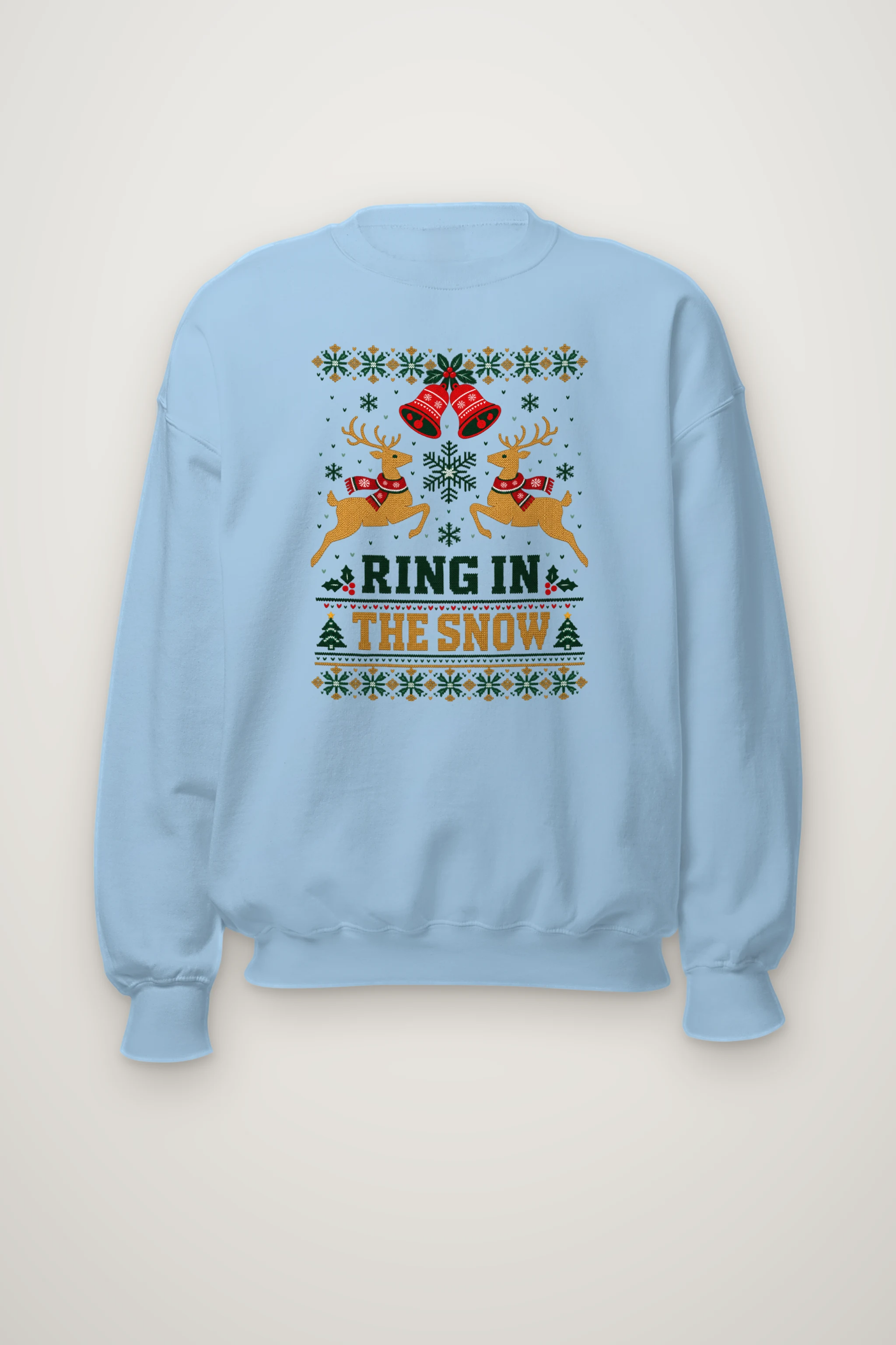 "Ring In The Snow" Heavy Blend Unisex Crewneck Sweatshirt