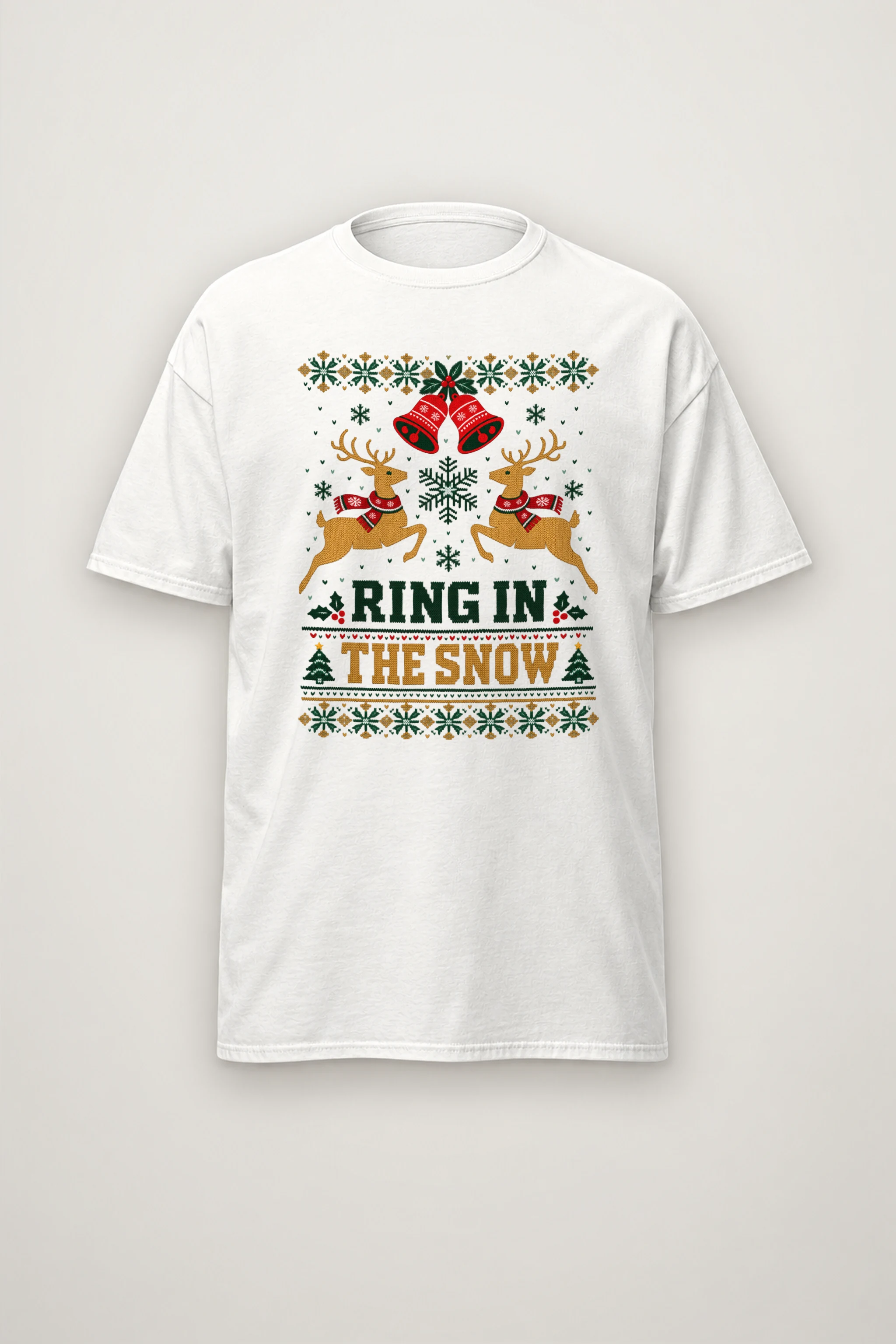 "Ring In The Snow" Heavyweight Unisex Crewneck T-shirt