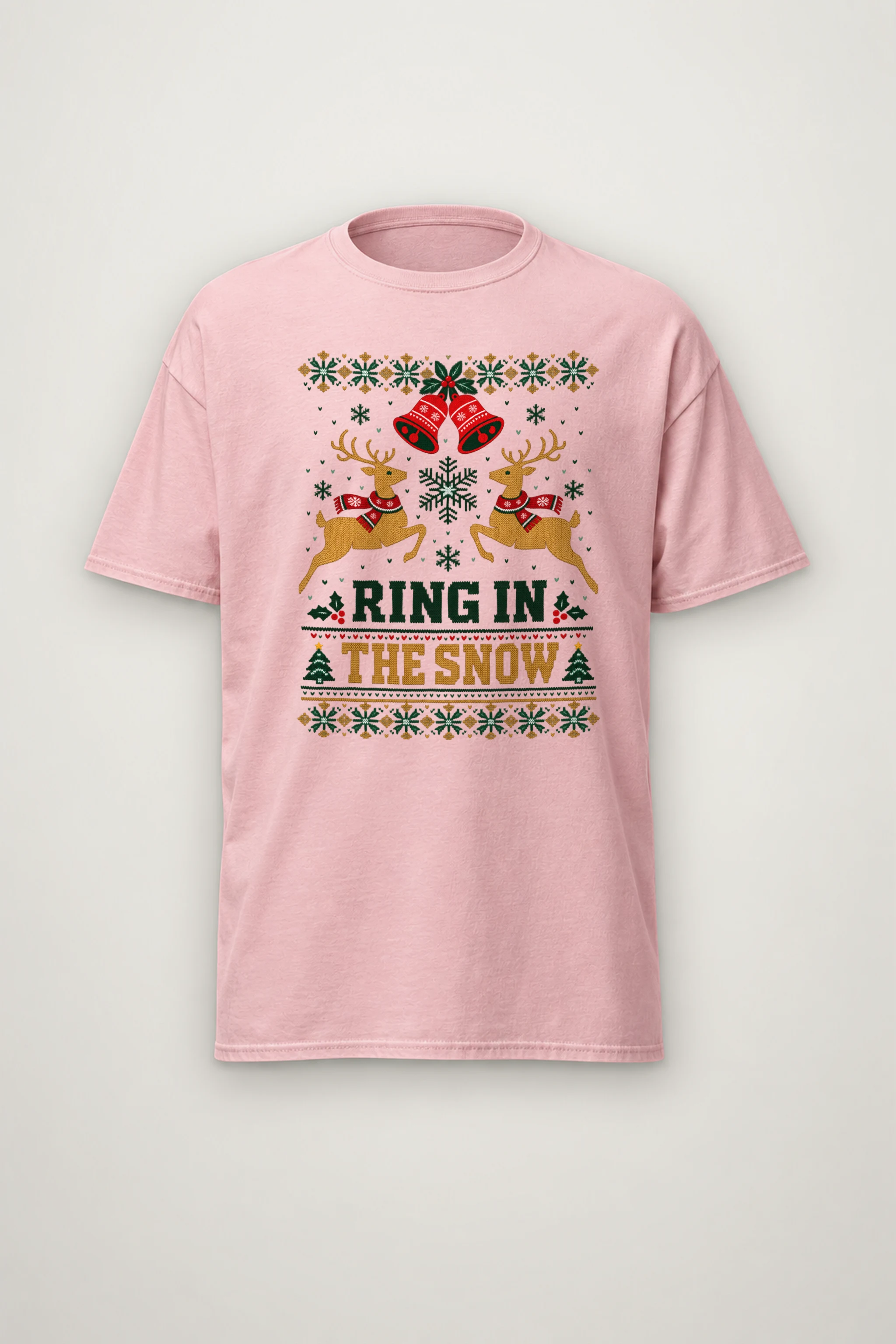 "Ring In The Snow" Heavyweight Unisex Crewneck T-shirt