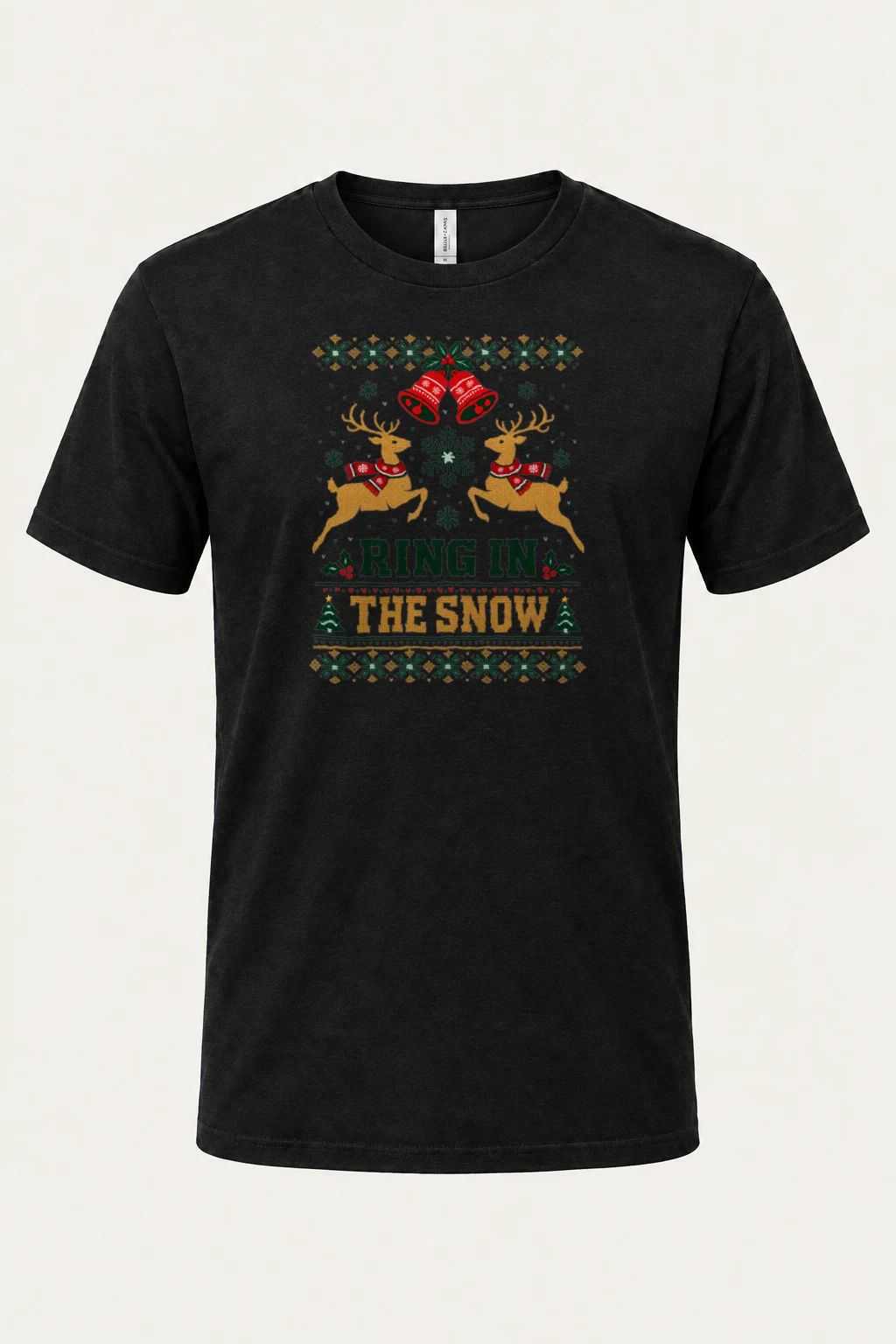 "Ring In The Snow" Heavyweight Unisex Crewneck T-shirt | Gildan 5000