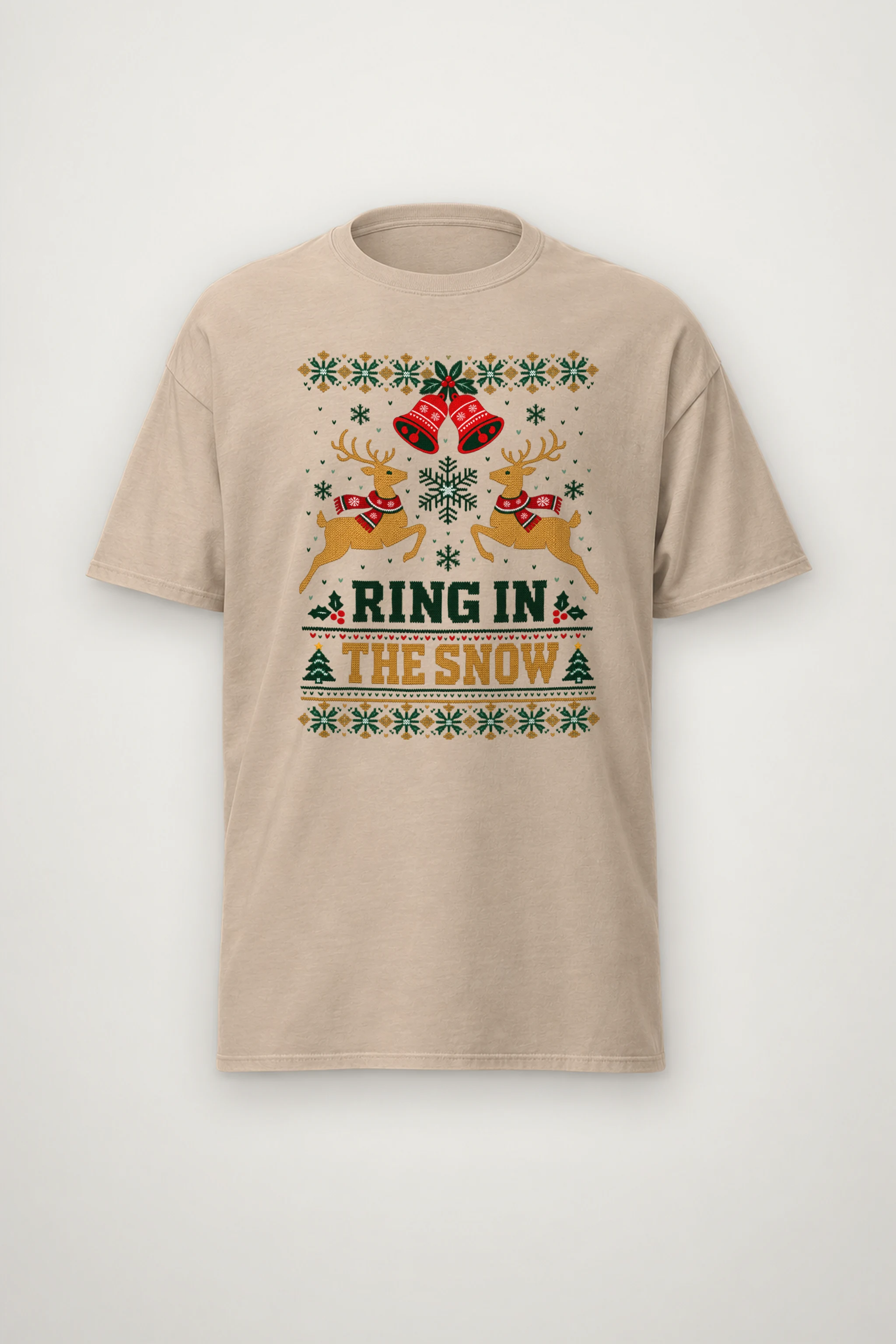 "Ring In The Snow" Heavyweight Unisex Crewneck T-shirt