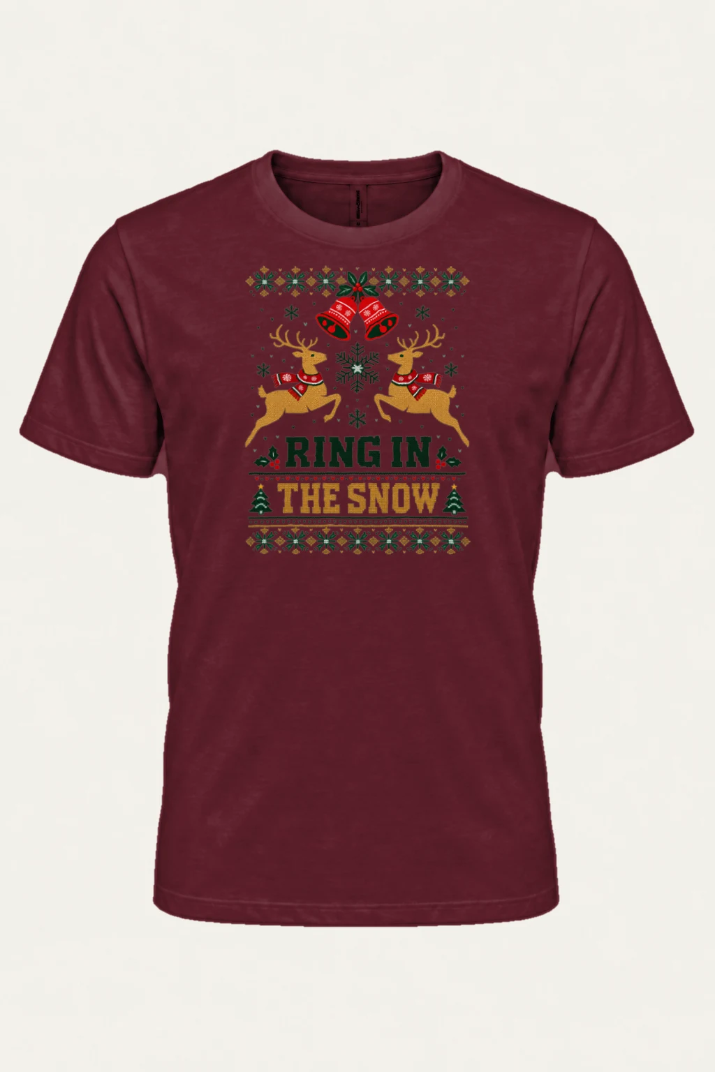 "Ring In The Snow" Heavyweight Unisex Crewneck T-shirt | Gildan 5000