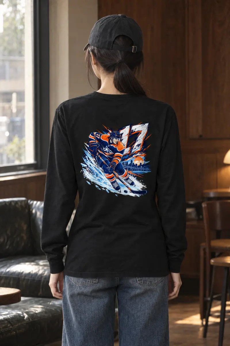 "Hockey Chevron Skater" Unisex Longsleeve T-shirt