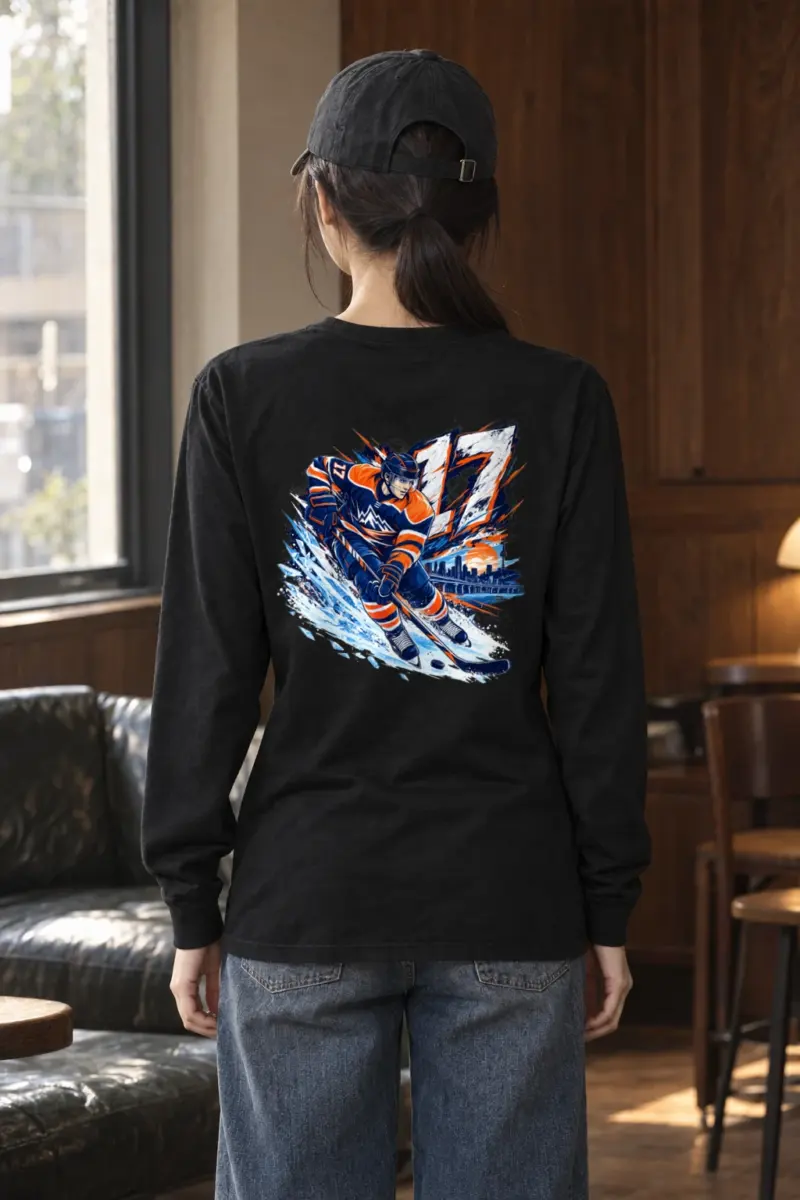 "Hockey Chevron Skater" Unisex Longsleeve T-shirt