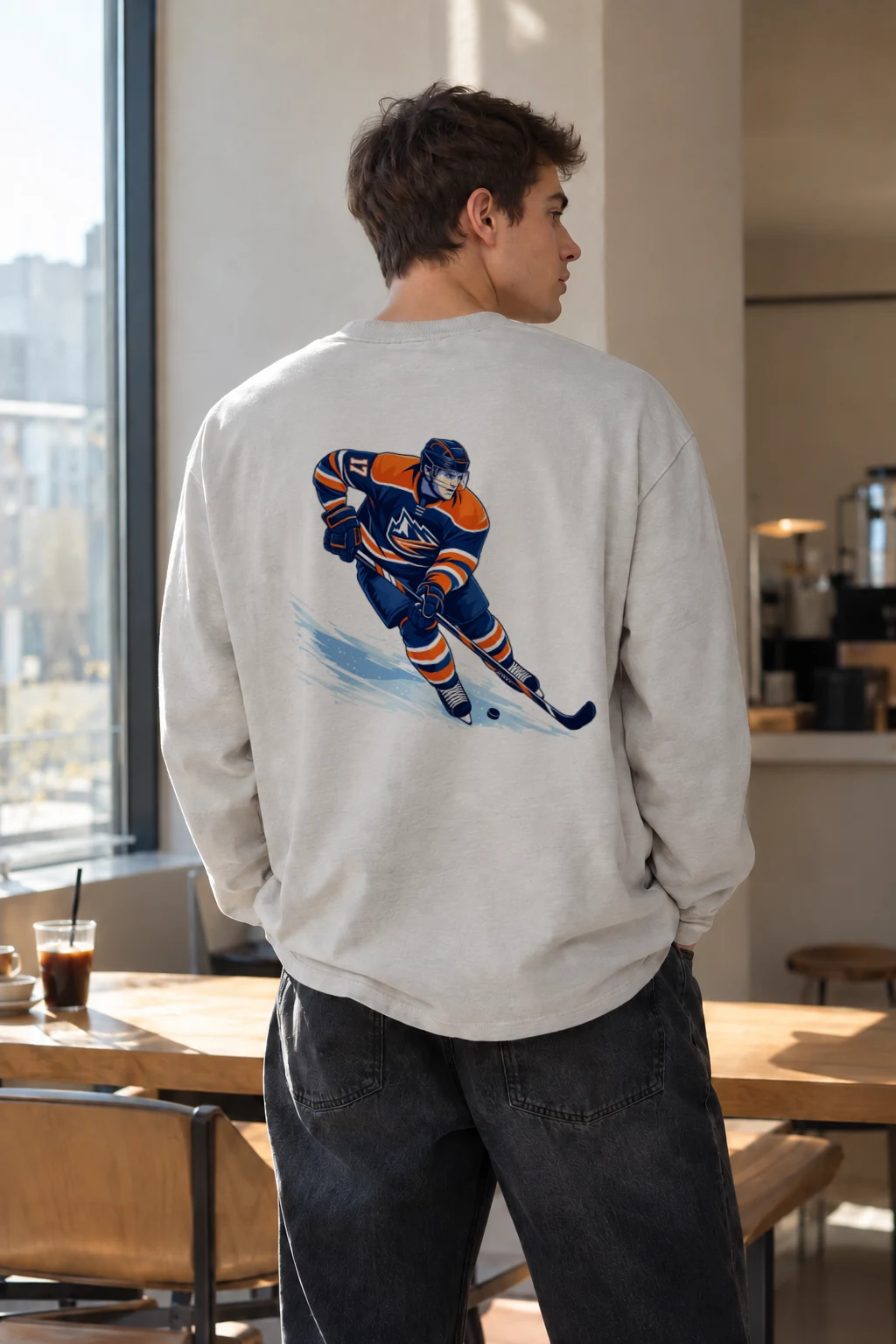 "Rink Runner 17" Unisex Longsleeve T-shirt | Gildan 2400