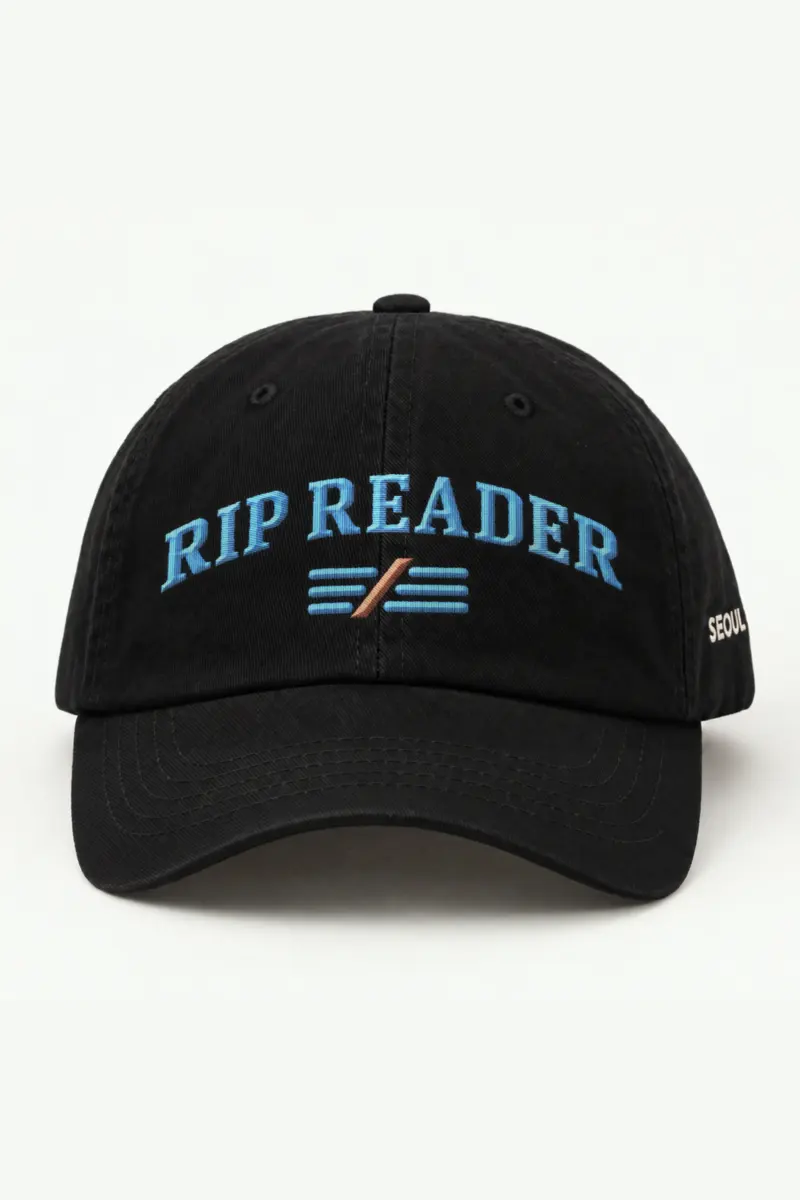 "RIP READER" Classic Dad Hat · Embroidered — black/cap-front