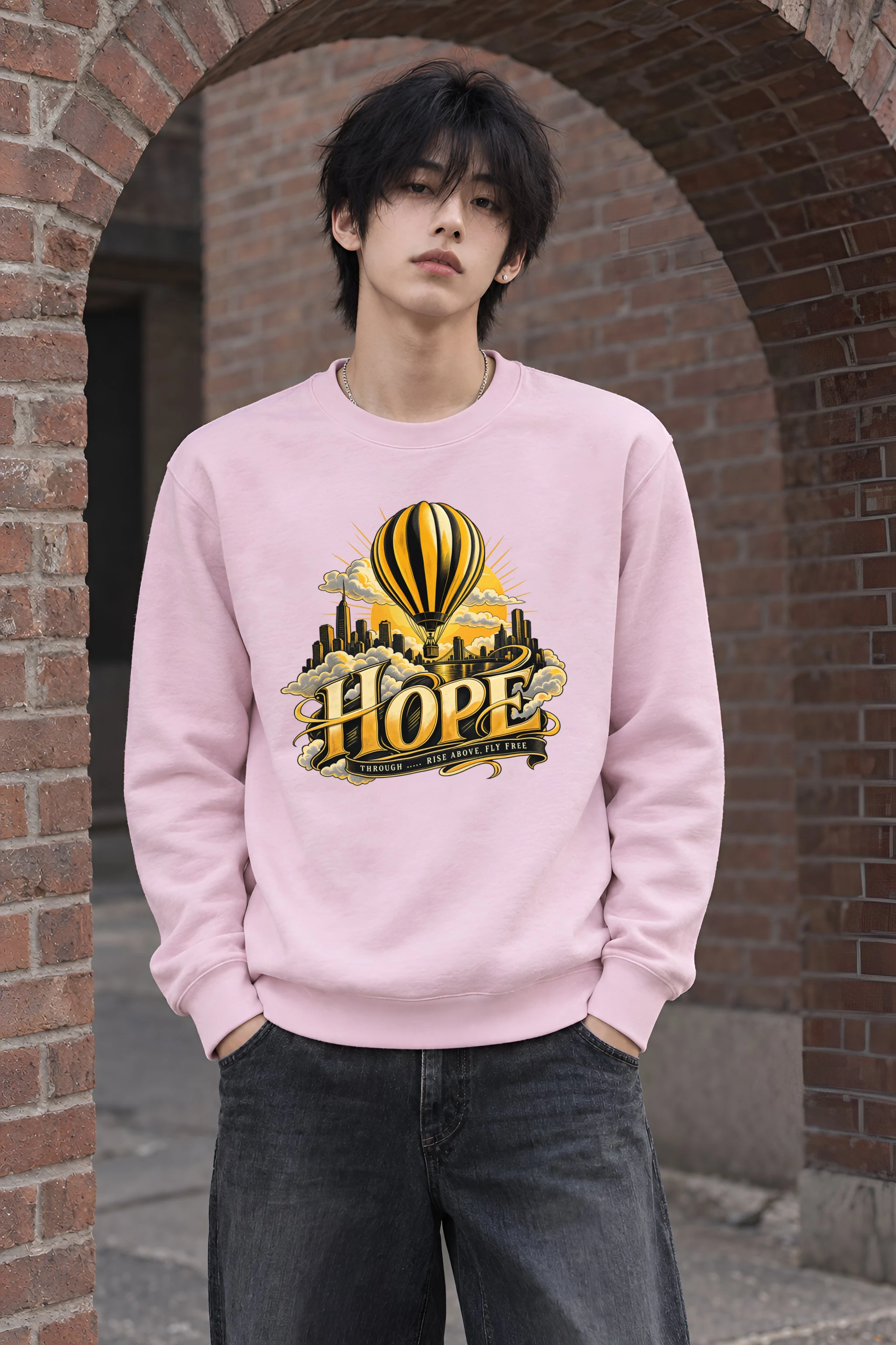 "Rise Above, Fly Free" Heavy Blend Unisex Crewneck Sweatshirt