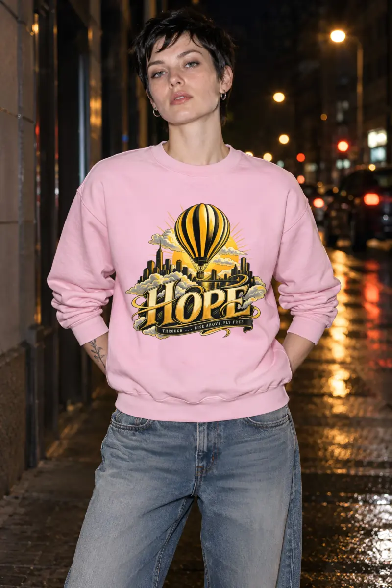 "Rise Above, Fly Free" Heavy Blend Unisex Crewneck Sweatshirt