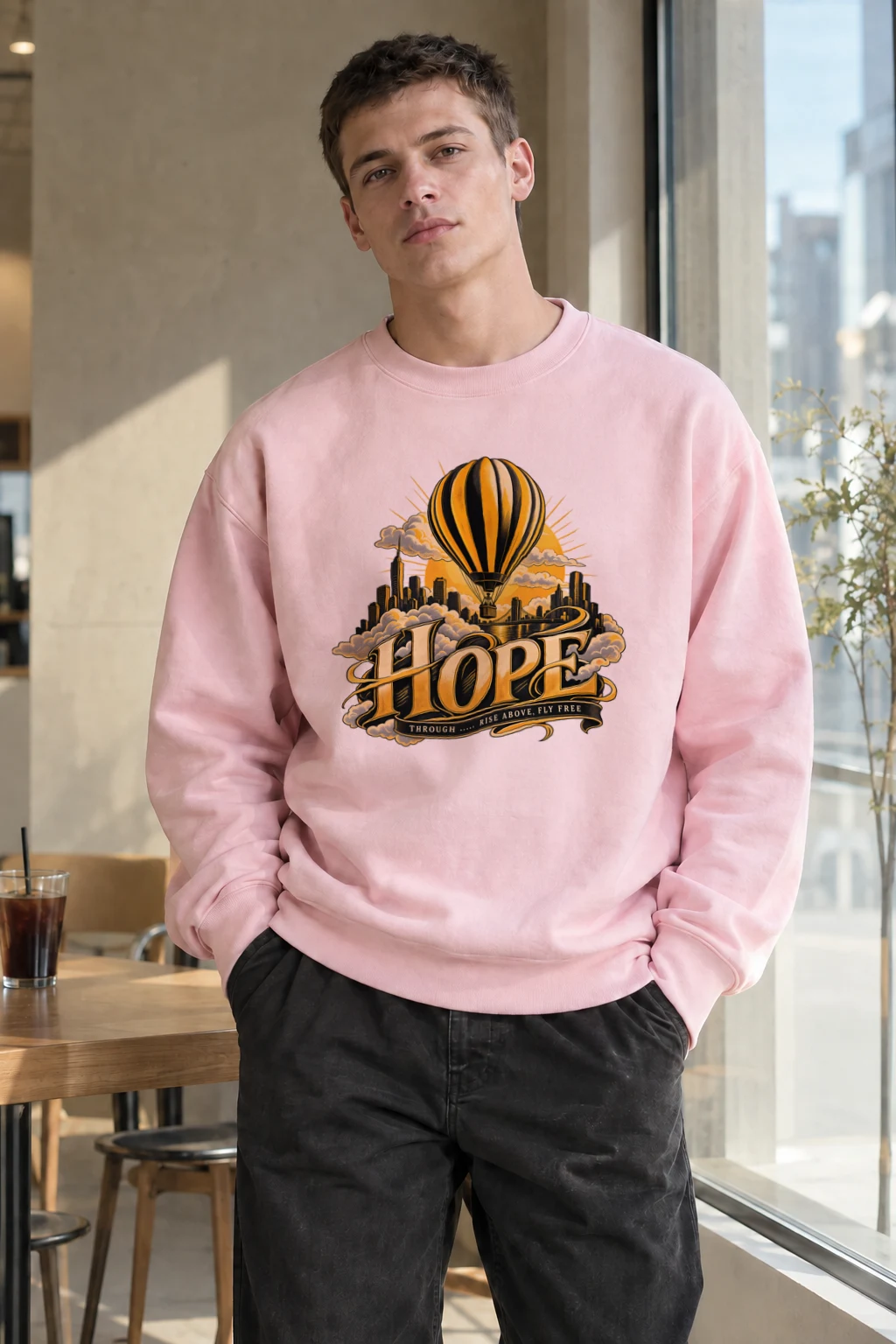 "Rise Above, Fly Free" Heavy Blend Unisex Crewneck Sweatshirt | Gildan 18000