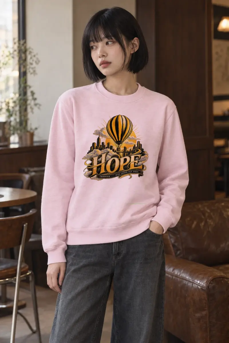 "Rise Above, Fly Free" Heavy Blend Unisex Crewneck Sweatshirt | Gildan 18000