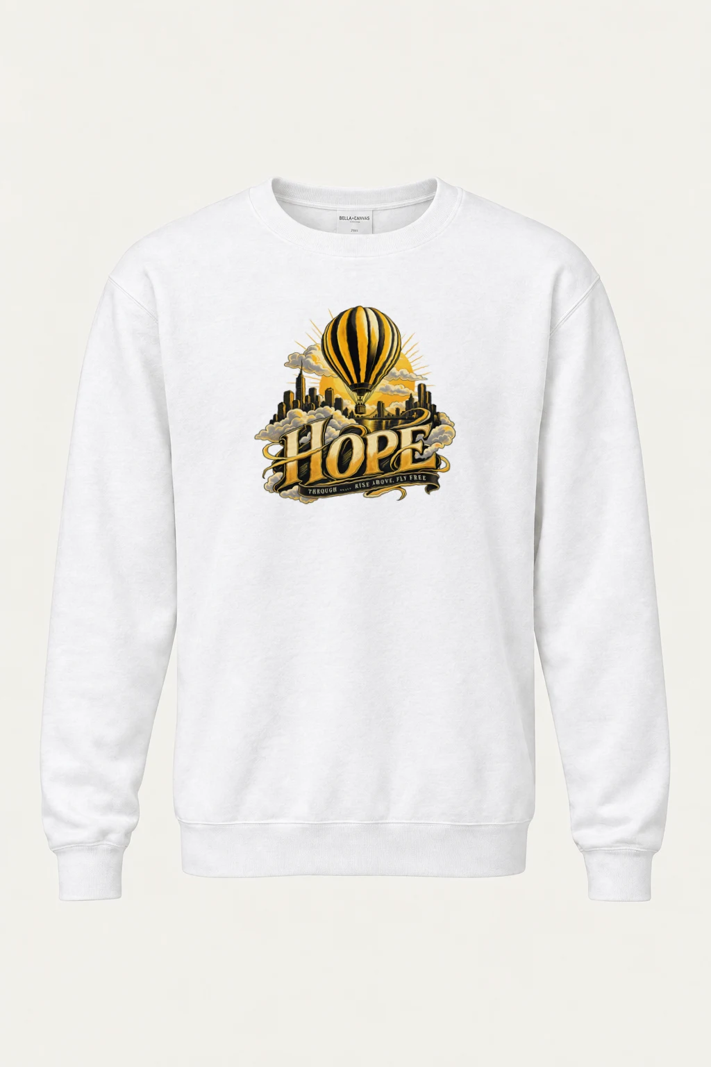 "Rise Above, Fly Free" Heavy Blend Unisex Crewneck Sweatshirt | Gildan 18000