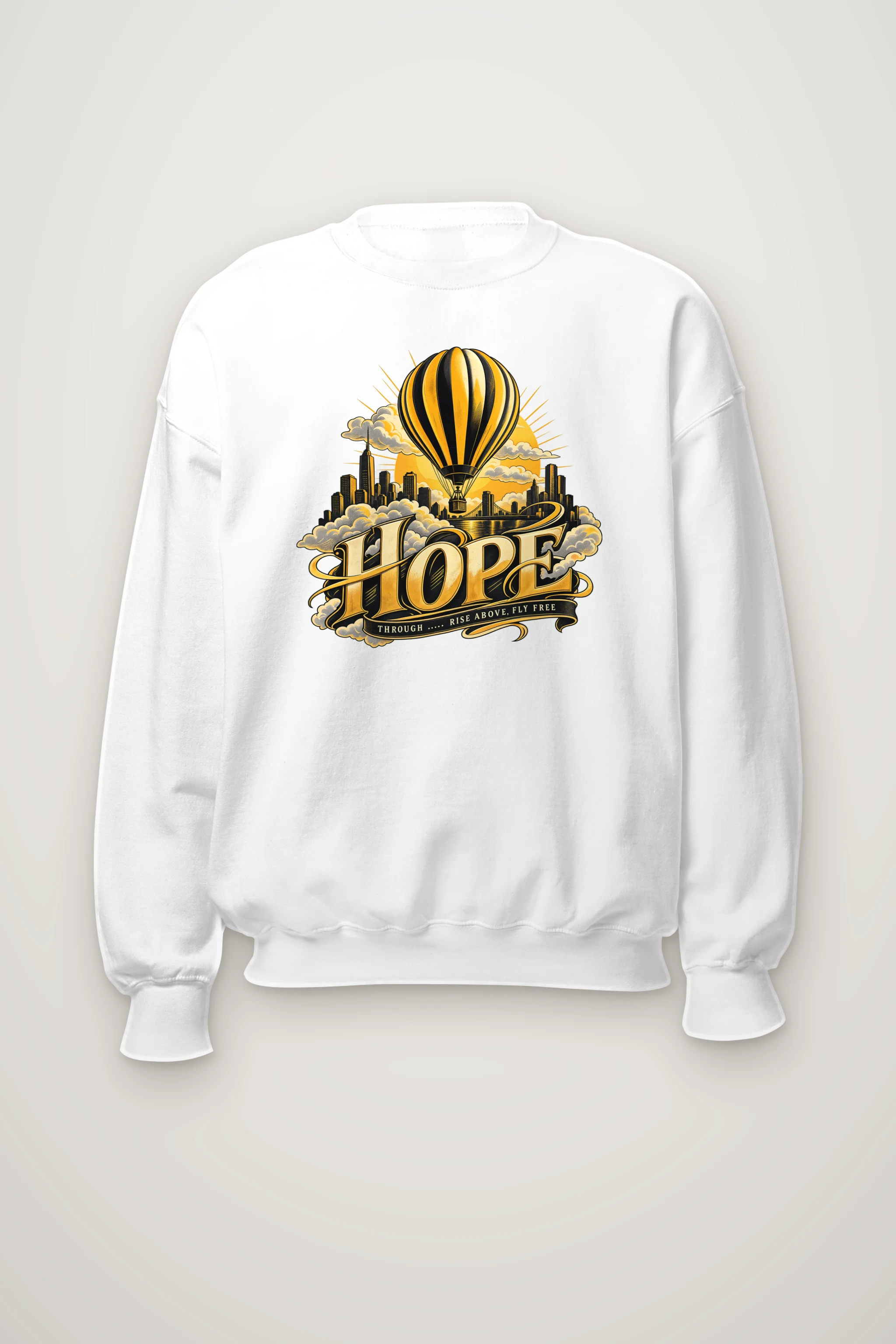 "Rise Above, Fly Free" Heavy Blend Unisex Crewneck Sweatshirt