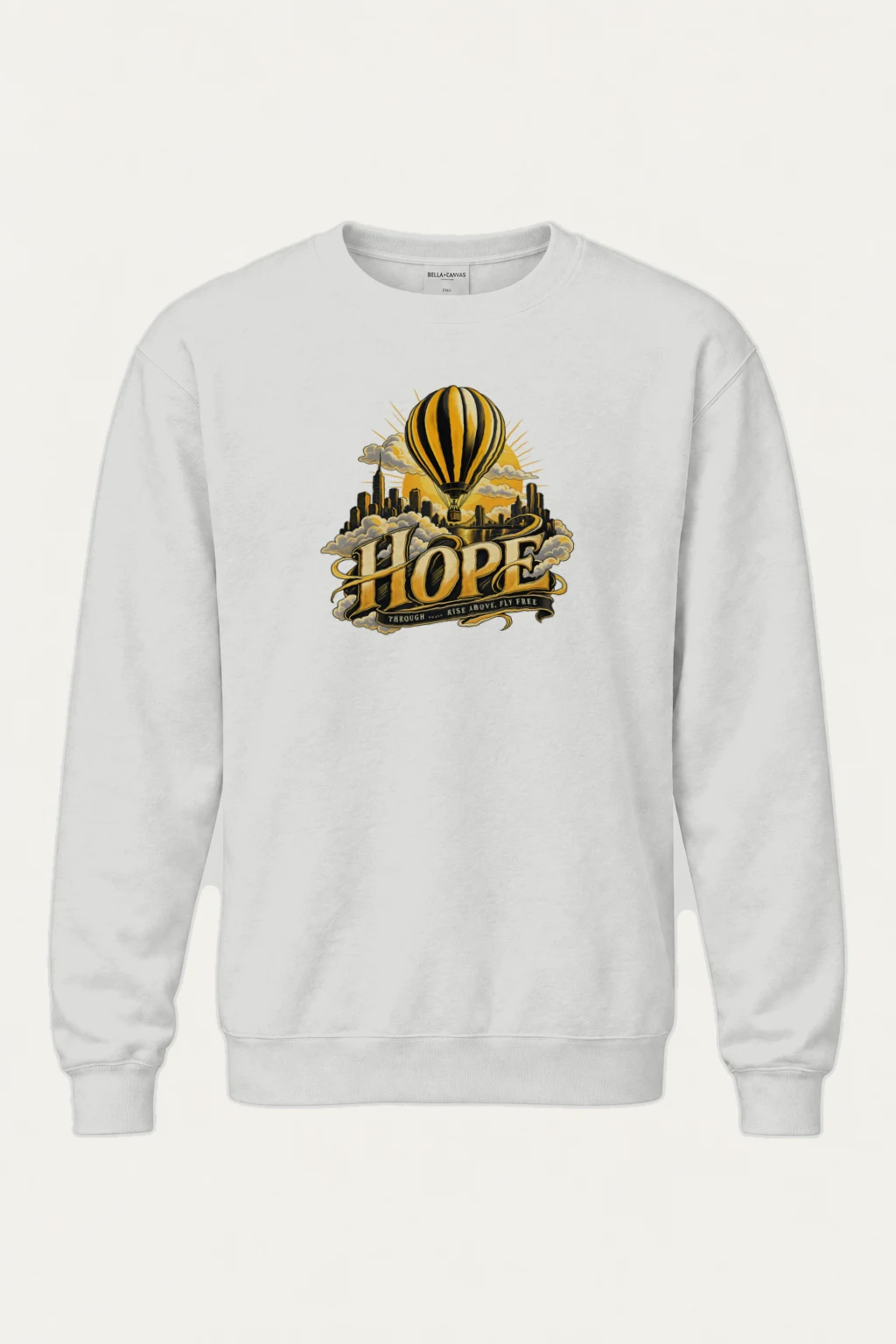 "Rise Above, Fly Free" Heavy Blend Unisex Crewneck Sweatshirt | Gildan 18000