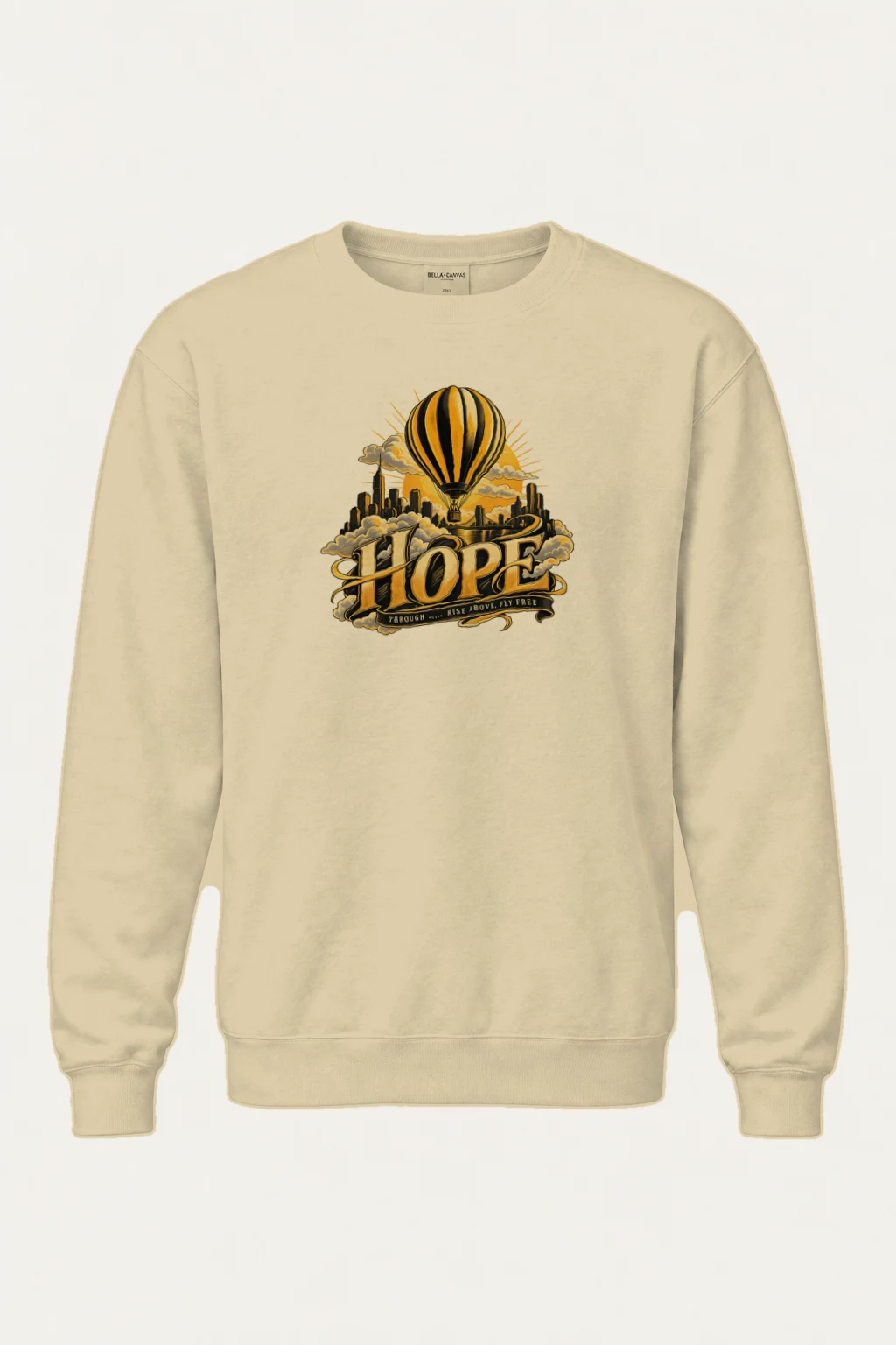 "Rise Above, Fly Free" Heavy Blend Unisex Crewneck Sweatshirt | Gildan 18000