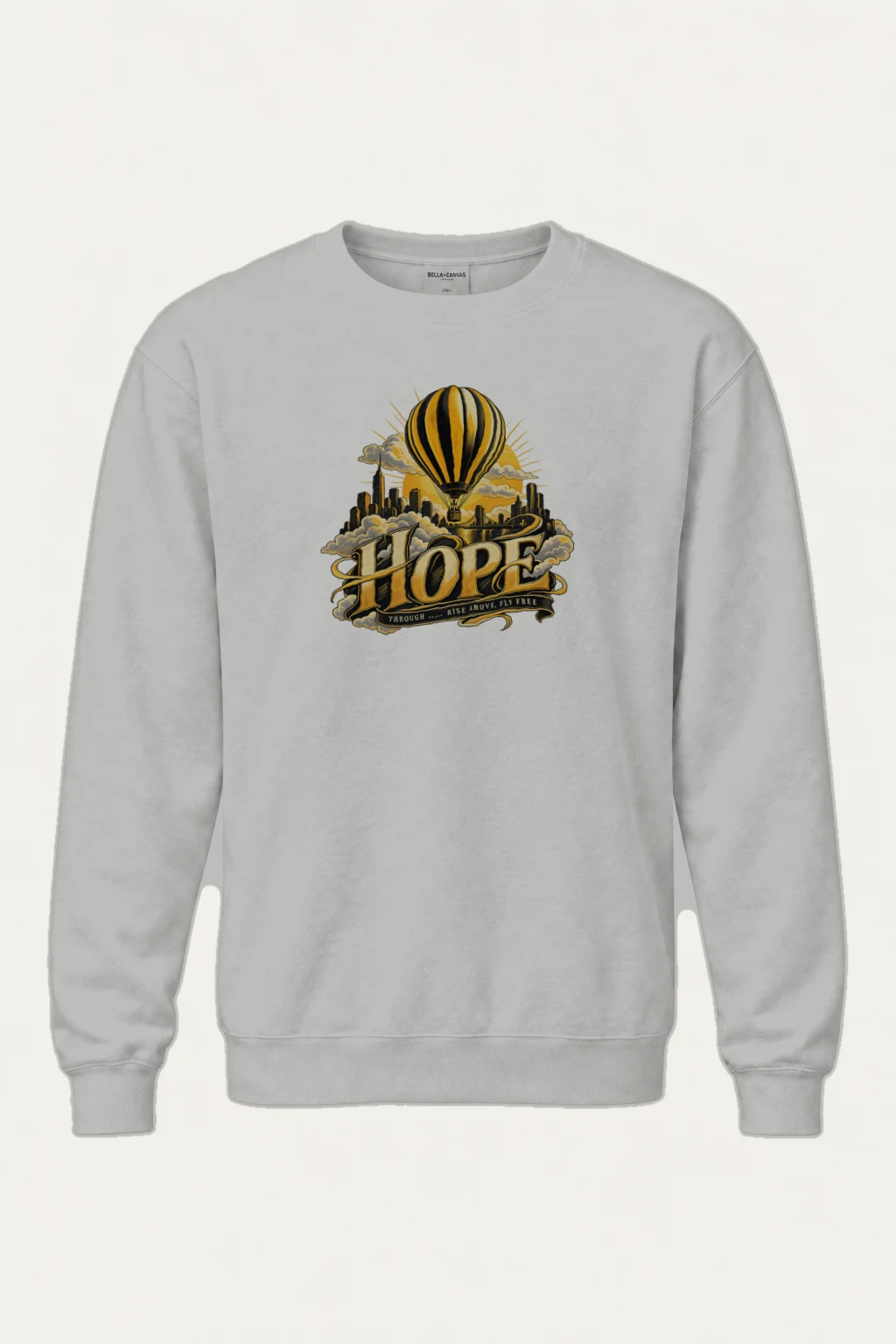 "Rise Above, Fly Free" Heavy Blend Unisex Crewneck Sweatshirt | Gildan 18000