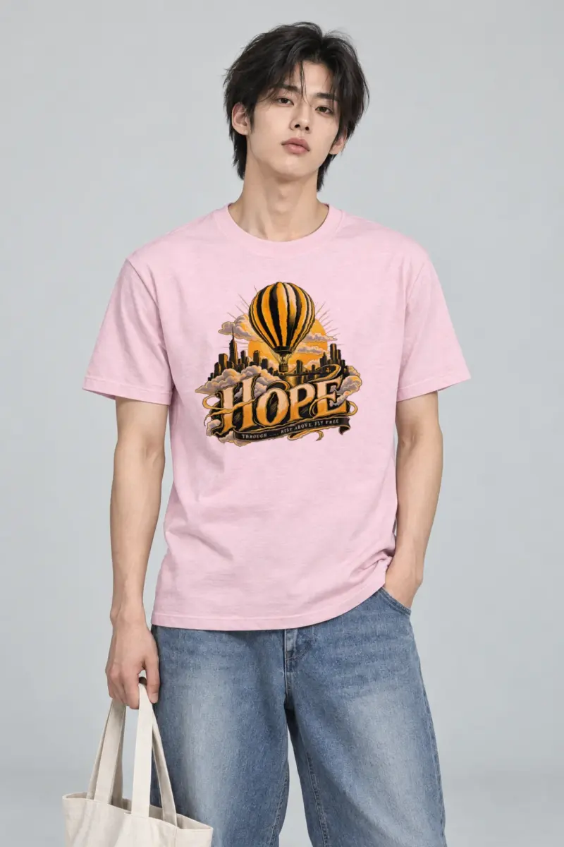 "Rise Above, Fly Free" Heavyweight Unisex Crewneck T-shirt