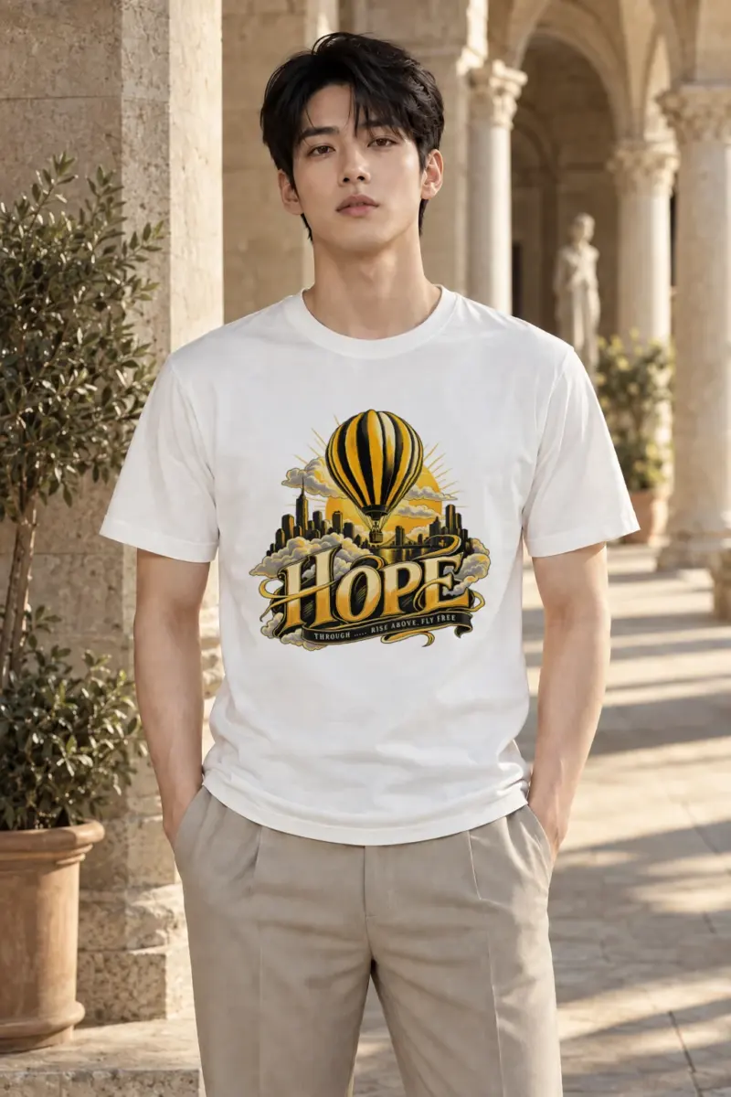"Rise Above, Fly Free" Heavyweight Unisex Crewneck T-shirt | Gildan 5000