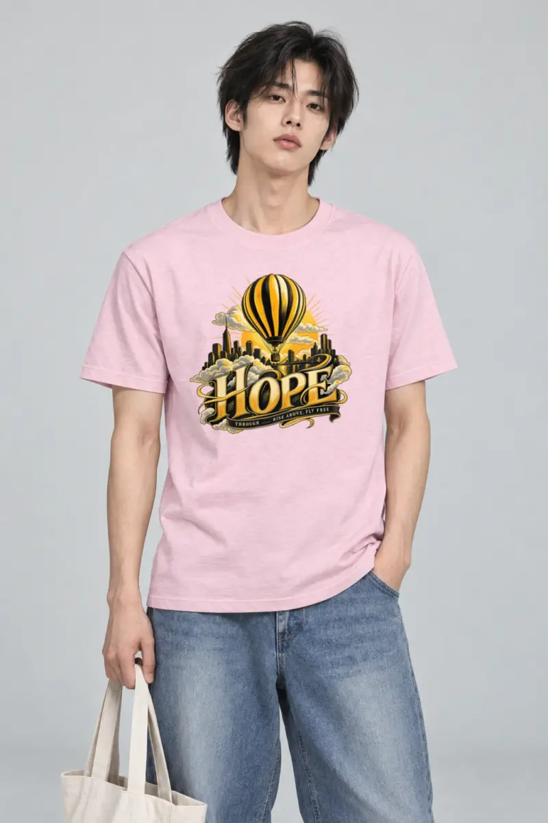 "Rise Above, Fly Free" Heavyweight Unisex Crewneck T-shirt