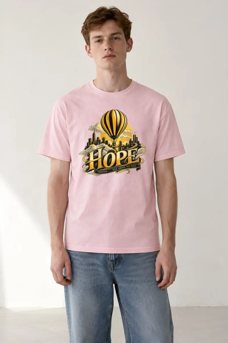 "Rise Above, Fly Free" Heavyweight Unisex Crewneck T-shirt