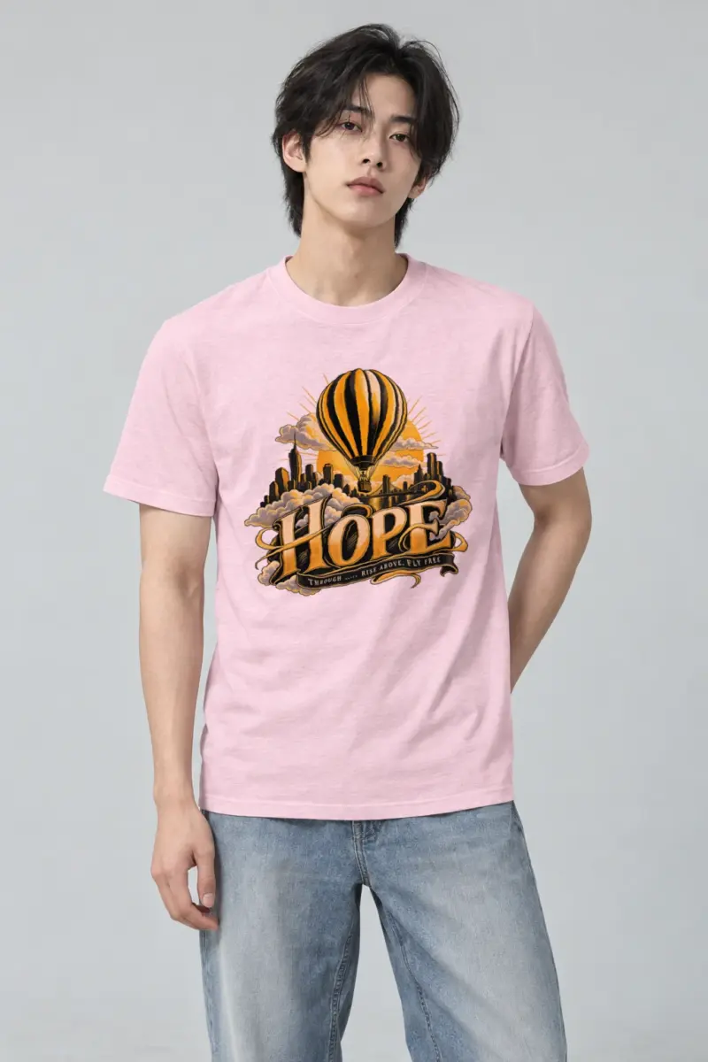 "Rise Above, Fly Free" Heavyweight Unisex Crewneck T-shirt | Gildan 5000