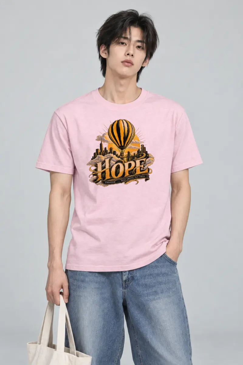 "Rise Above, Fly Free" Heavyweight Unisex Crewneck T-shirt