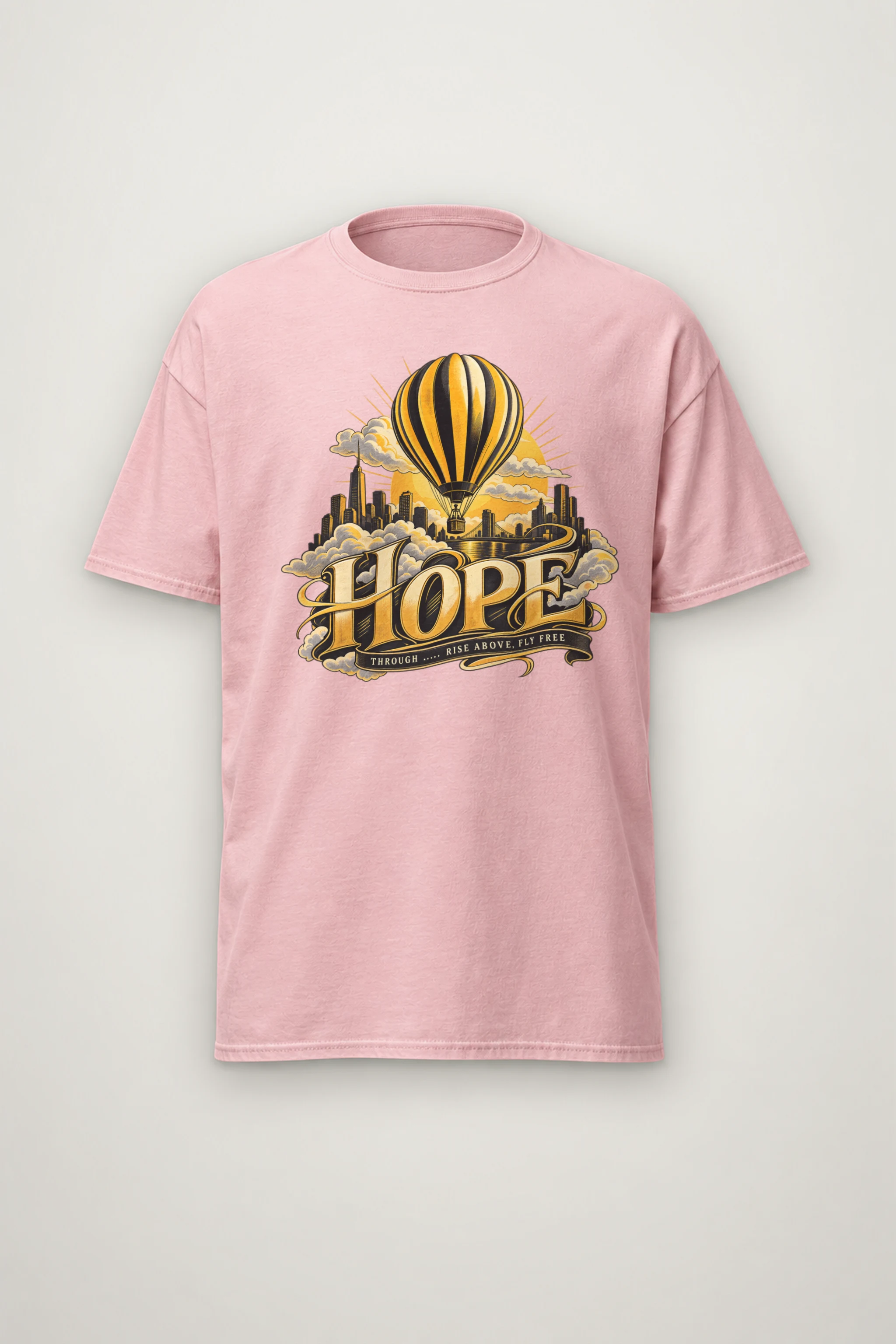 "Rise Above, Fly Free" Heavyweight Unisex Crewneck T-shirt