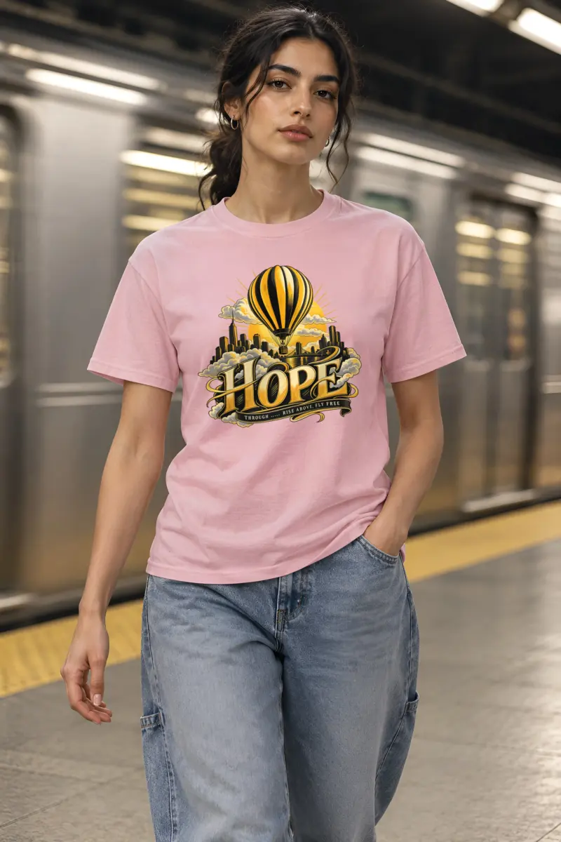"Rise Above, Fly Free" Heavyweight Unisex Crewneck T-shirt