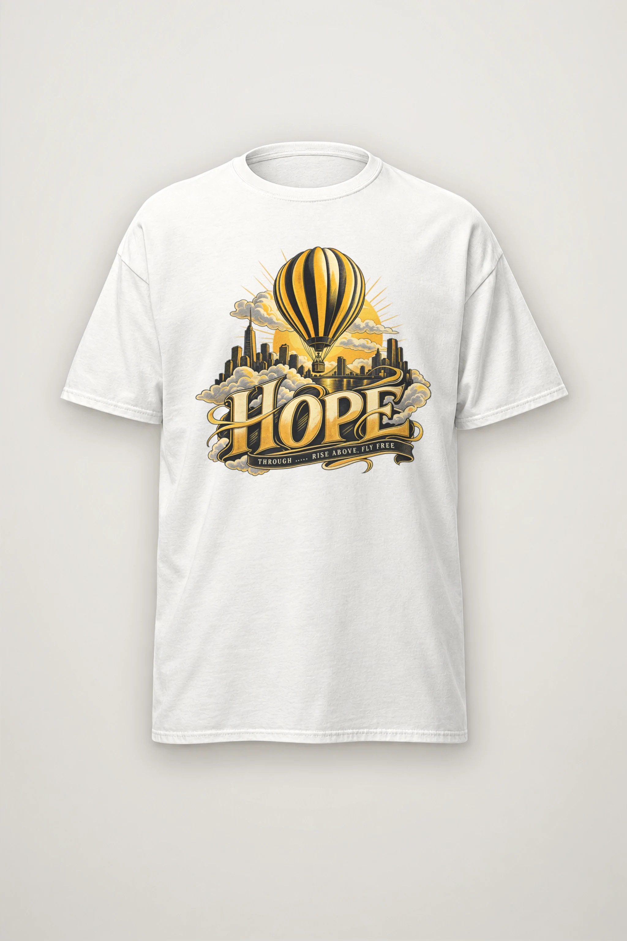 "Rise Above, Fly Free" Heavyweight Unisex Crewneck T-shirt