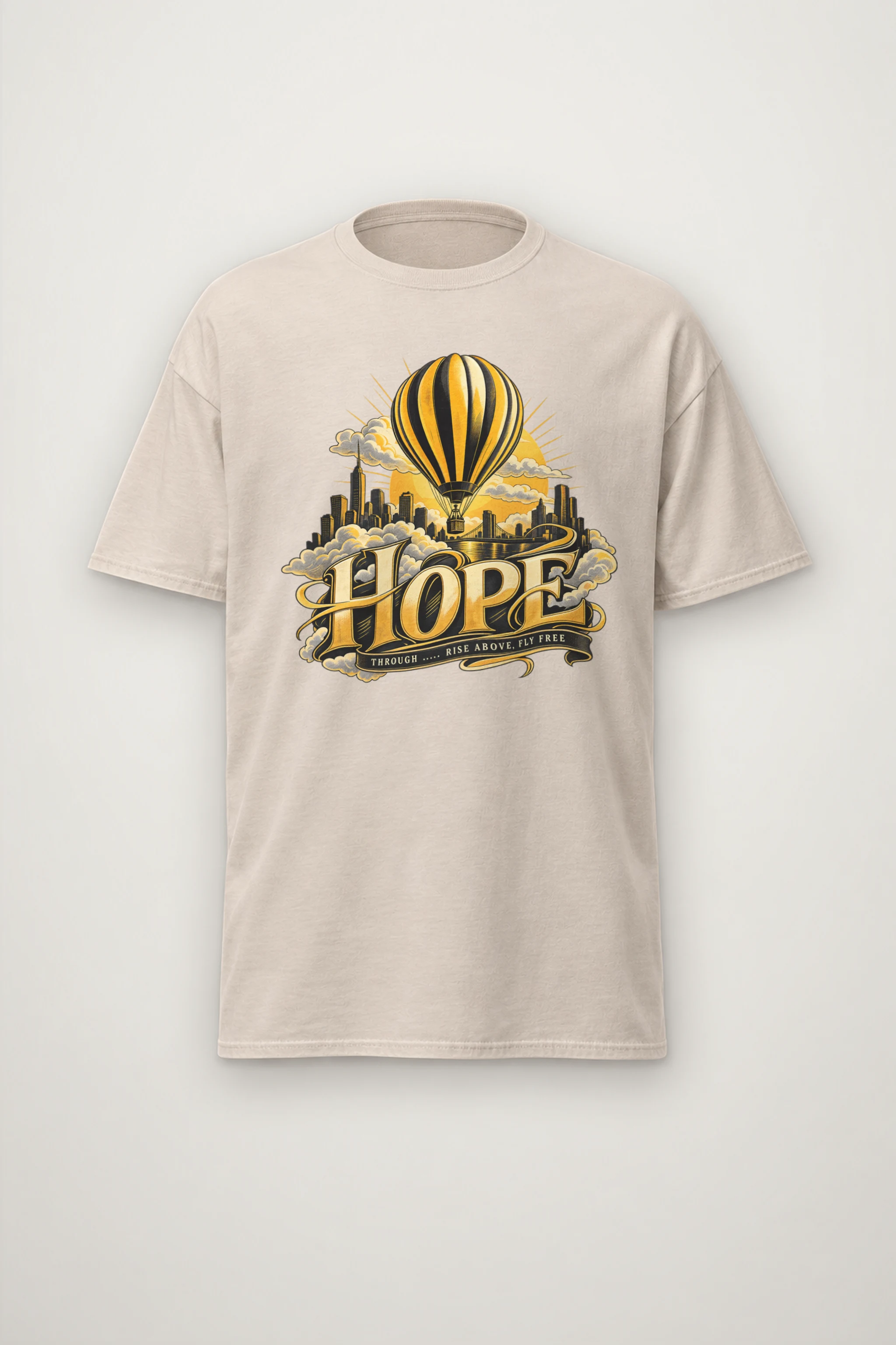 "Rise Above, Fly Free" Heavyweight Unisex Crewneck T-shirt