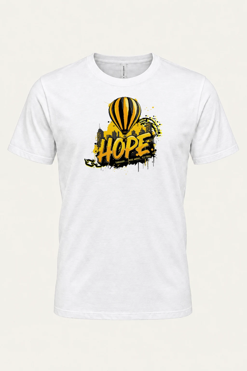 "Rise Above, Fly Free" Heavyweight Unisex Crewneck T-shirt | Gildan 5000