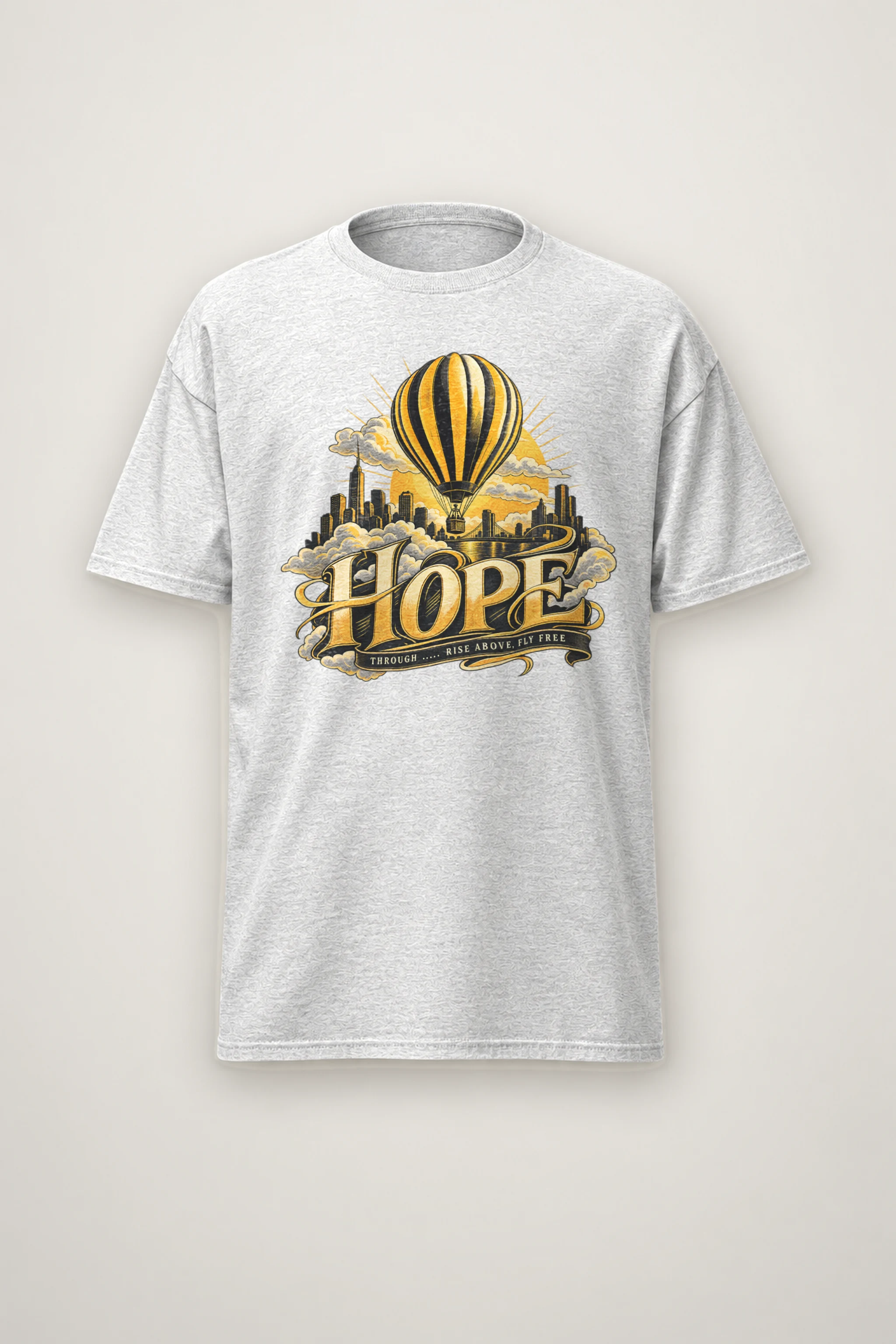 "Rise Above, Fly Free" Heavyweight Unisex Crewneck T-shirt