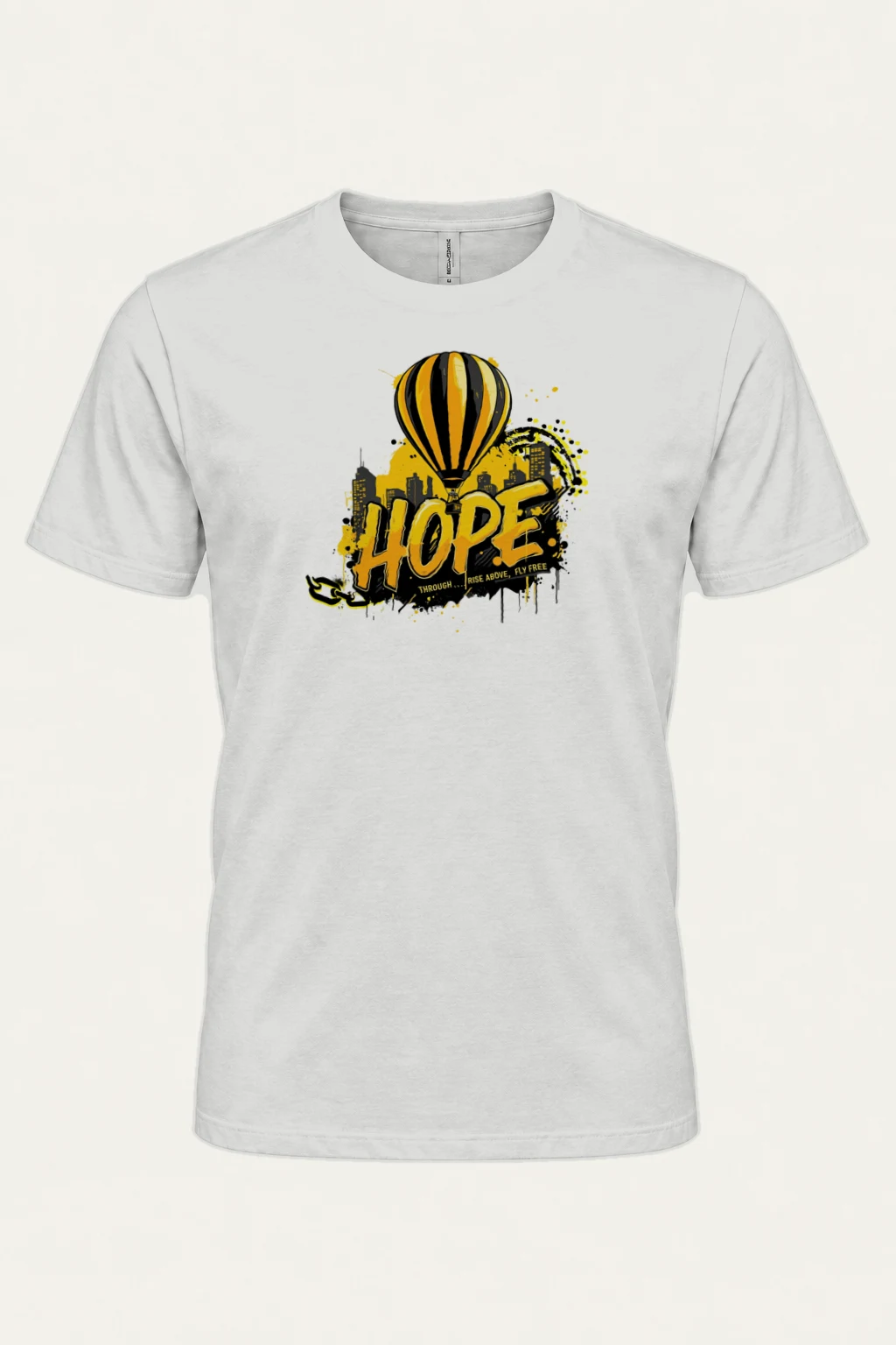 "Rise Above, Fly Free" Heavyweight Unisex Crewneck T-shirt | Gildan 5000