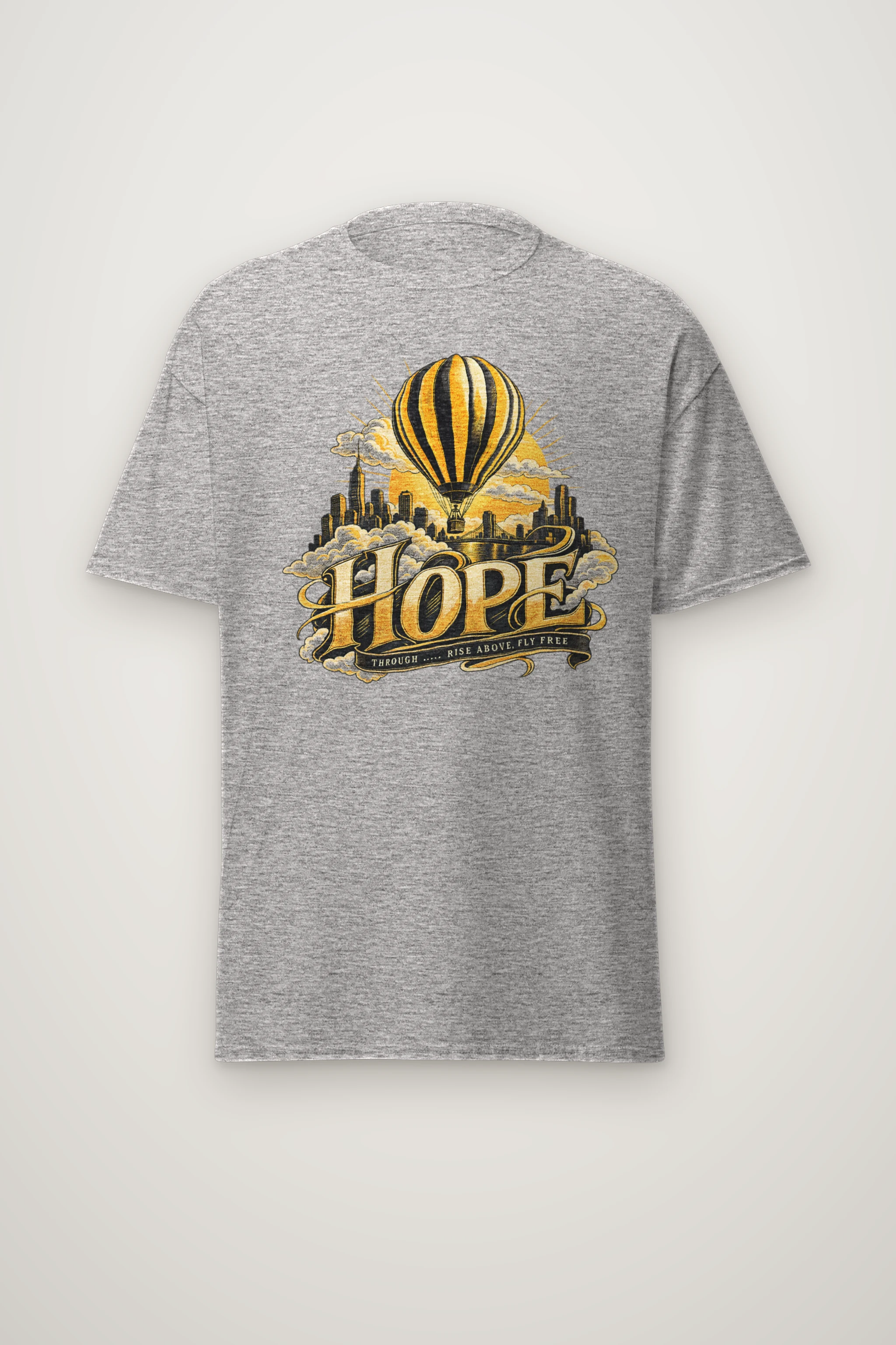 "Rise Above, Fly Free" Heavyweight Unisex Crewneck T-shirt