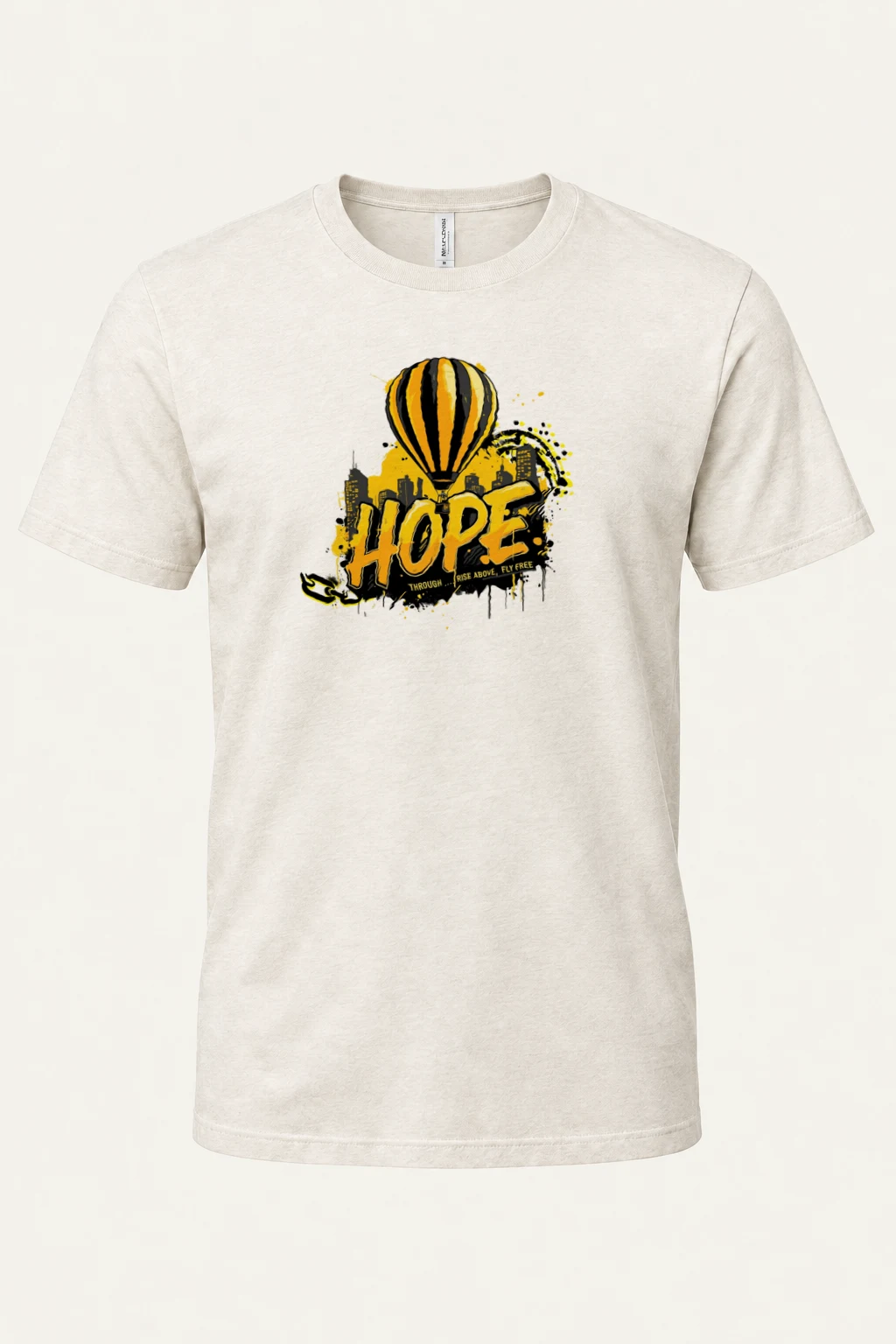 "Rise Above, Fly Free" Heavyweight Unisex Crewneck T-shirt | Gildan 5000