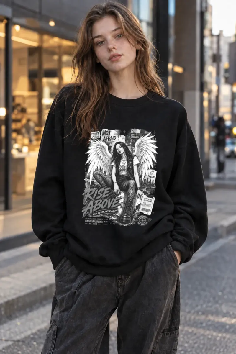 "Rise Above" Heavy Blend Unisex Crewneck Sweatshirt | Gildan 18000