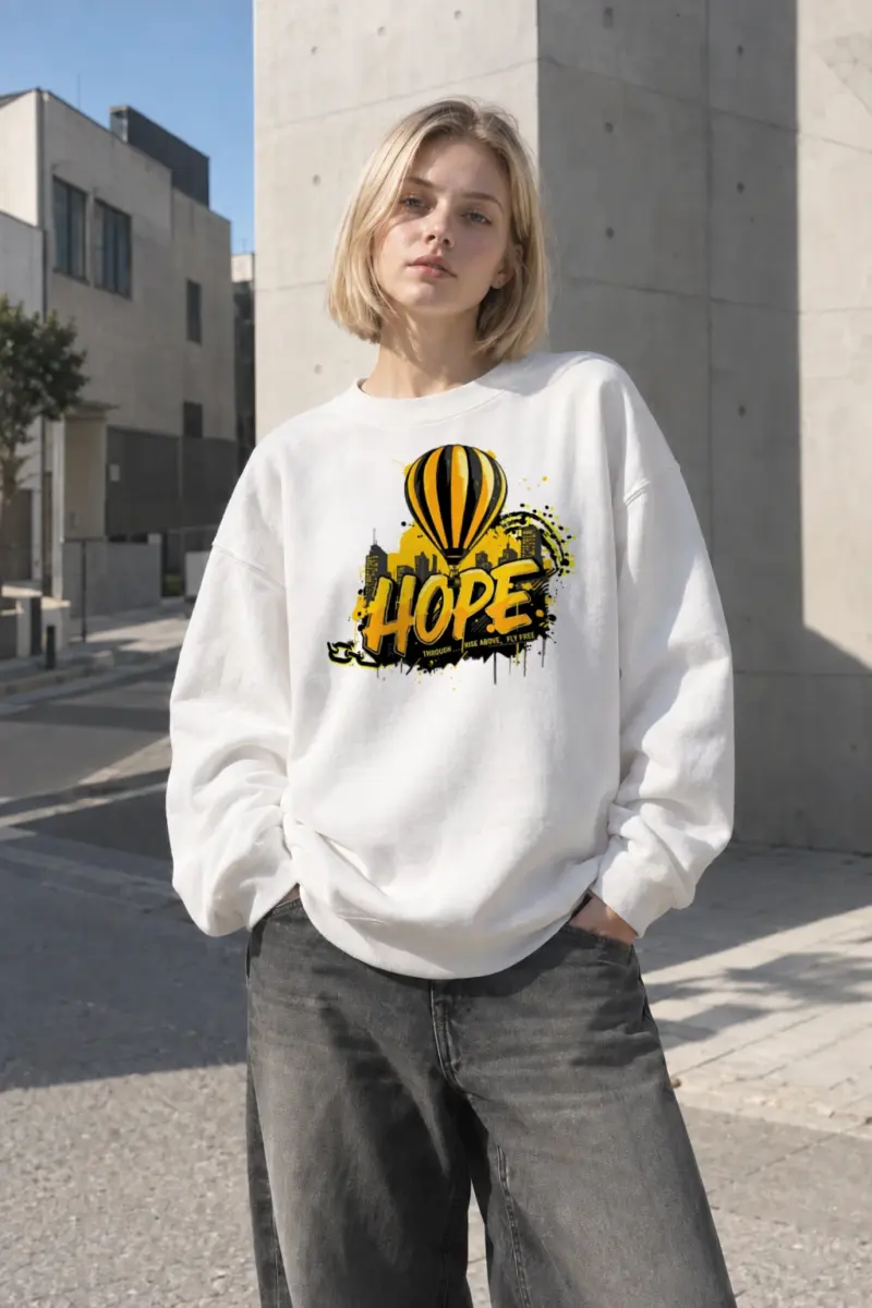 “Rise Above” Heavy Blend Unisex Crewneck Sweatshirt | Gildan 18000