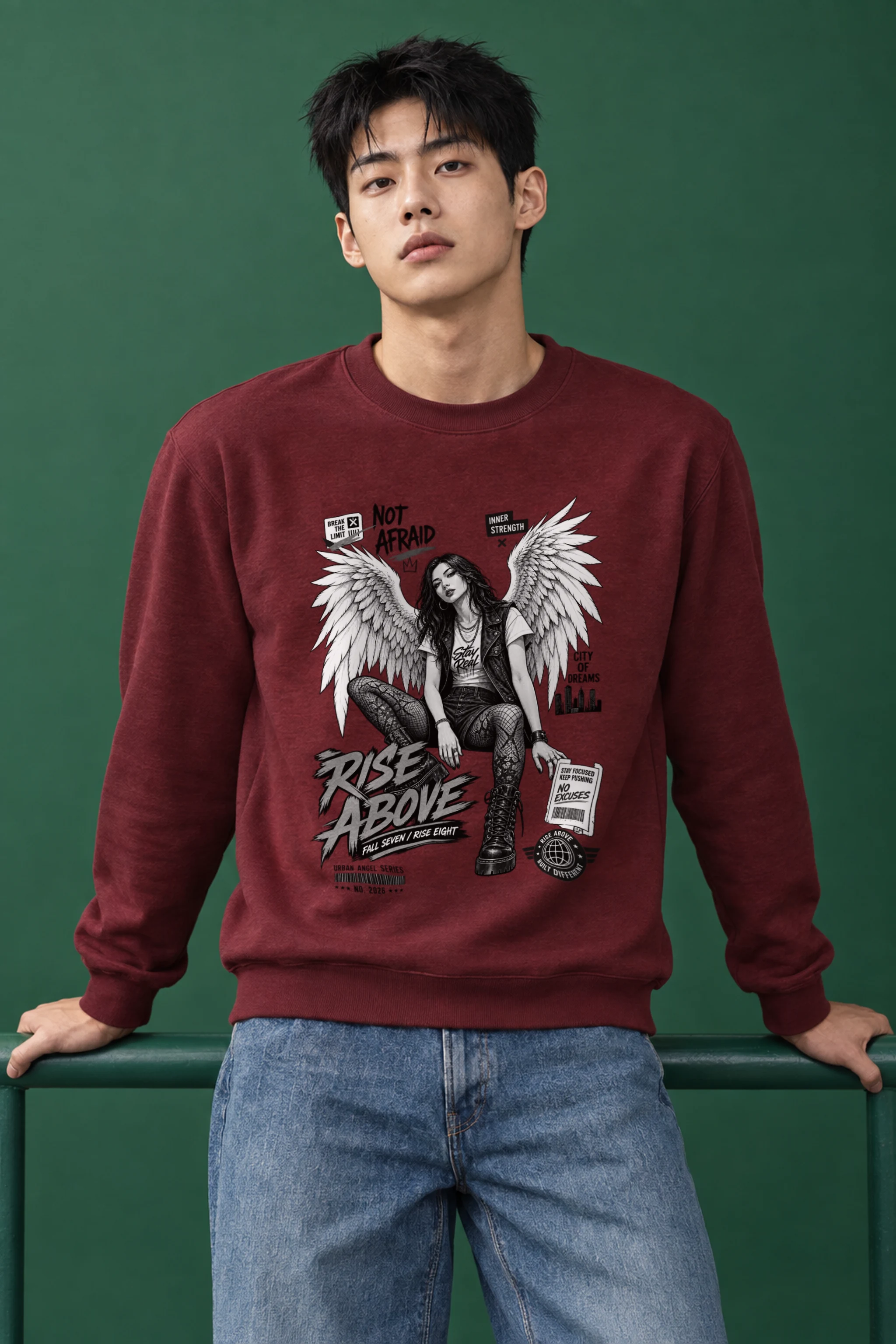 "Rise Above" Heavy Blend Unisex Crewneck Sweatshirt