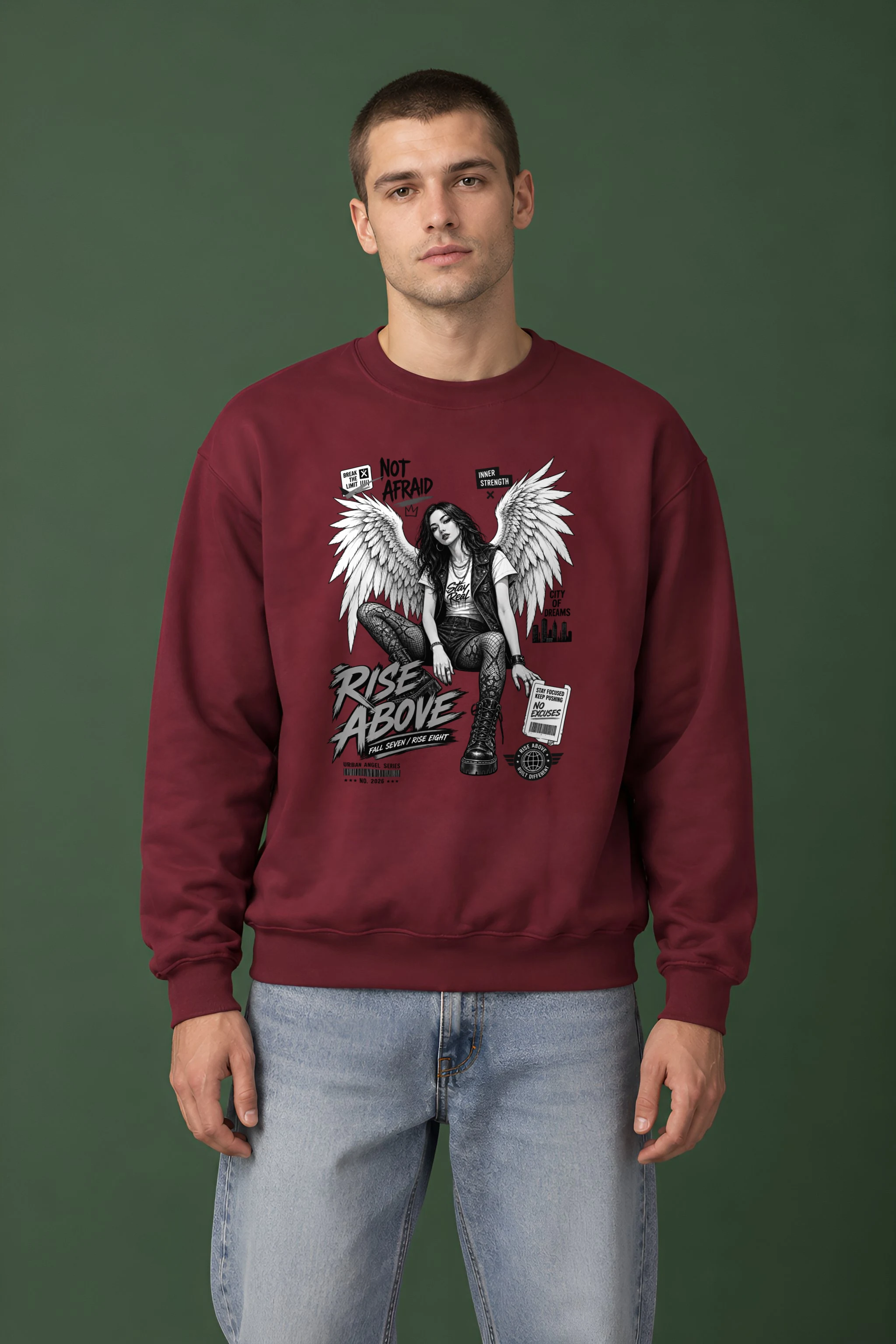"Rise Above" 1 Crewneck Sweatshirt