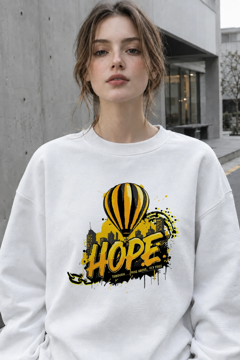 "Rise Above" Heavy Blend Unisex Crewneck Sweatshirt | Gildan 18000
