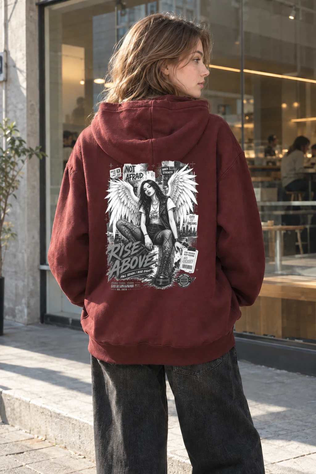 "Rise Above" Heavy Blend Unisex Pullover Hoodie | Gildan 18500