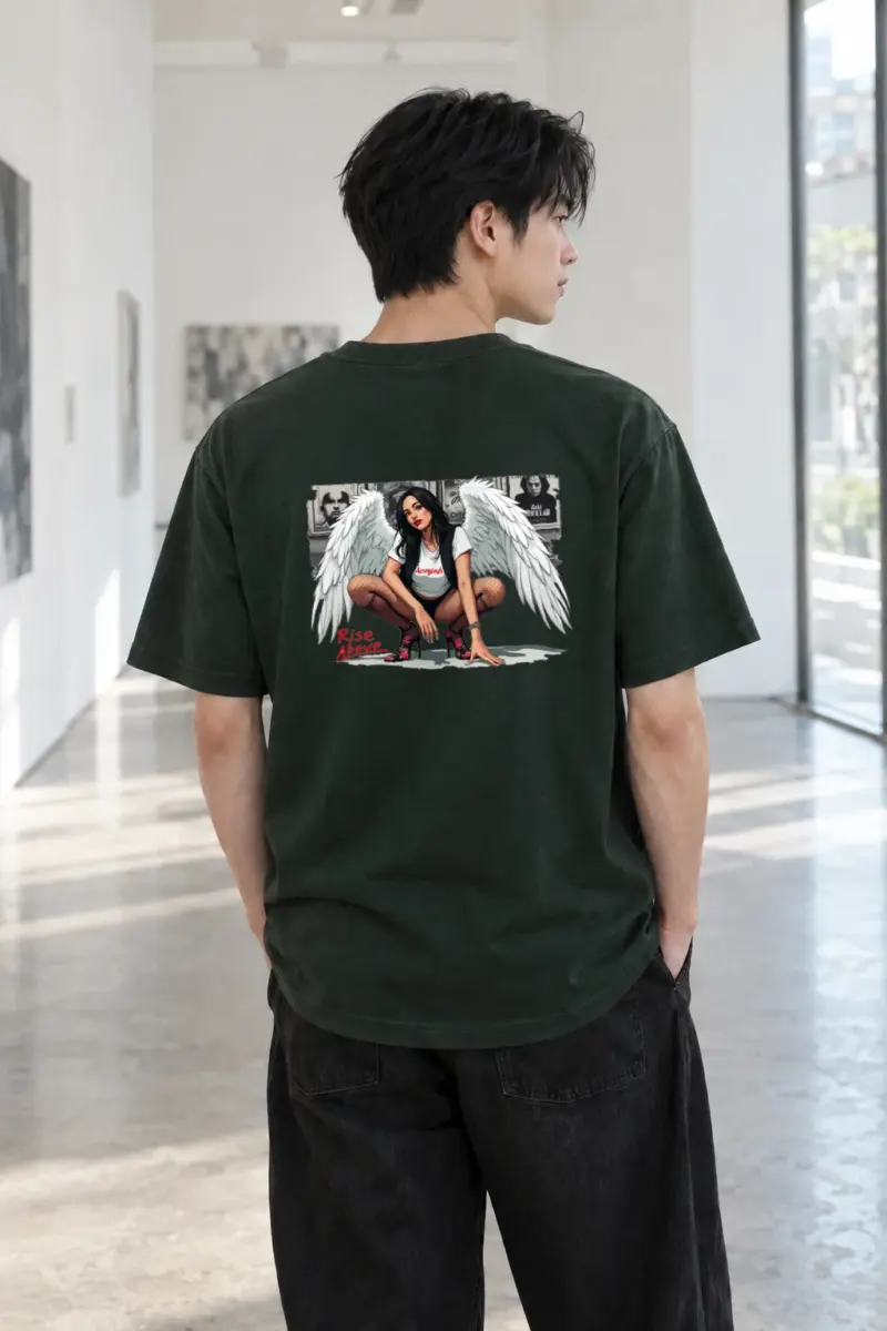 “Rise Above” Heavyweight Unisex Crewneck T-shirt | Gildan 5000