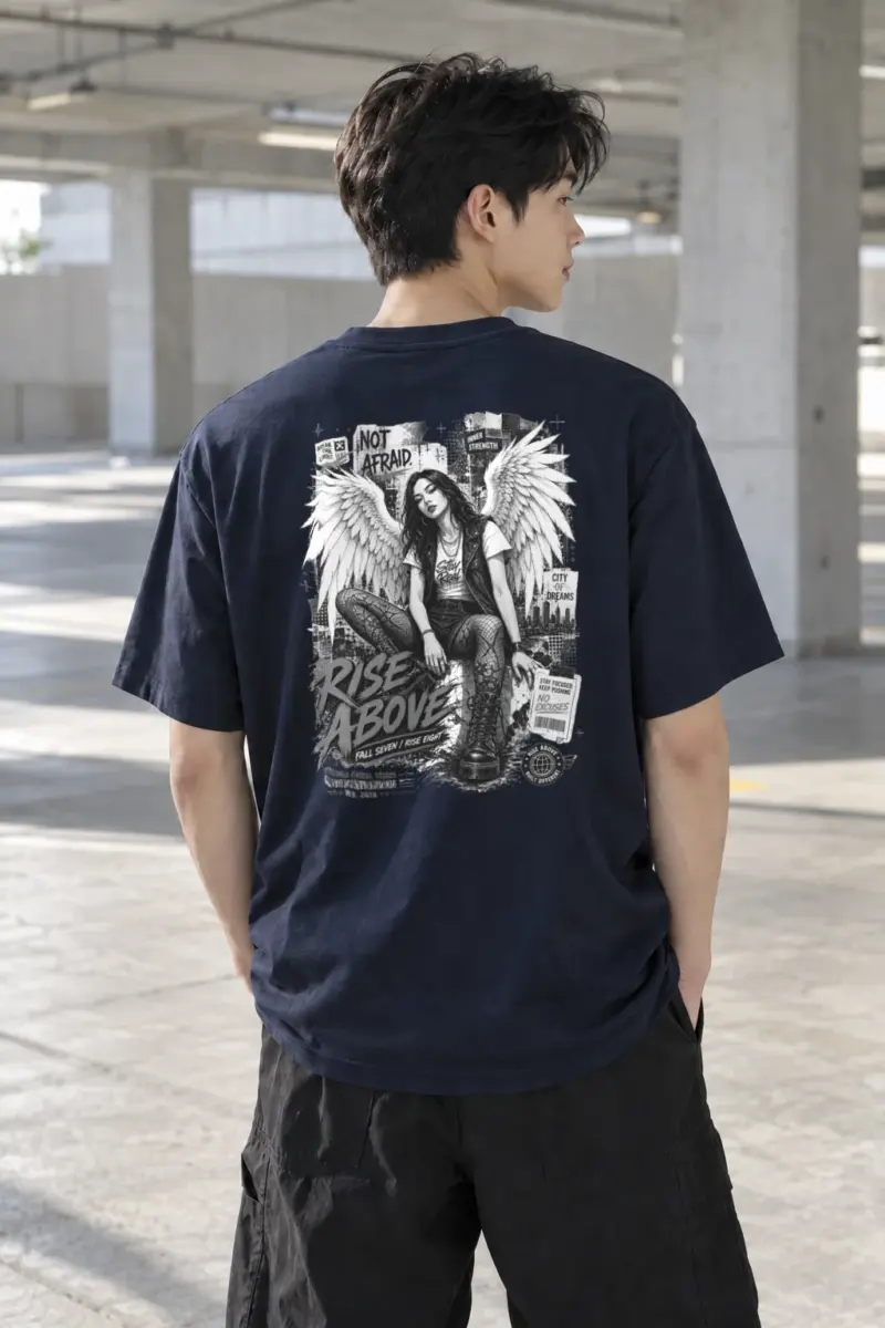 "Rise Above" Heavyweight Unisex Crewneck T-shirt | Gildan 5000