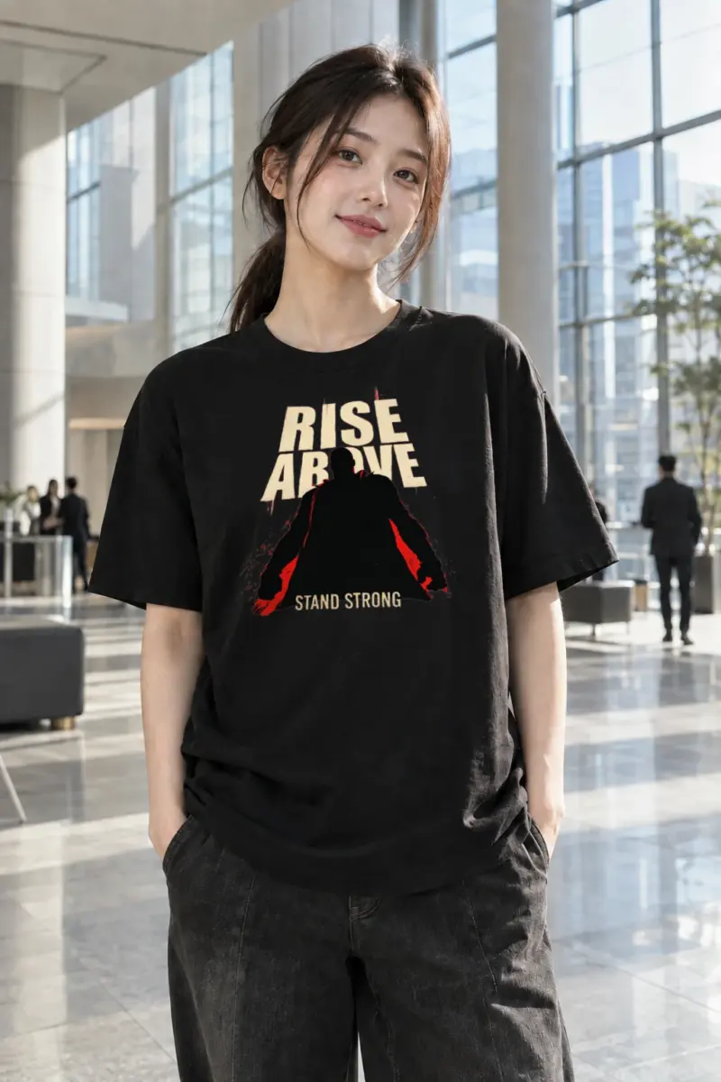 "Rise Above" Heavyweight Unisex Crewneck T-shirt | Gildan 5000