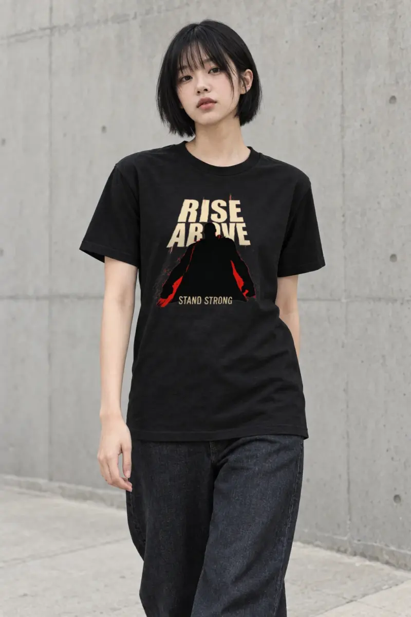 "Rise Above" Heavyweight Unisex Crewneck T-shirt | Gildan 5000