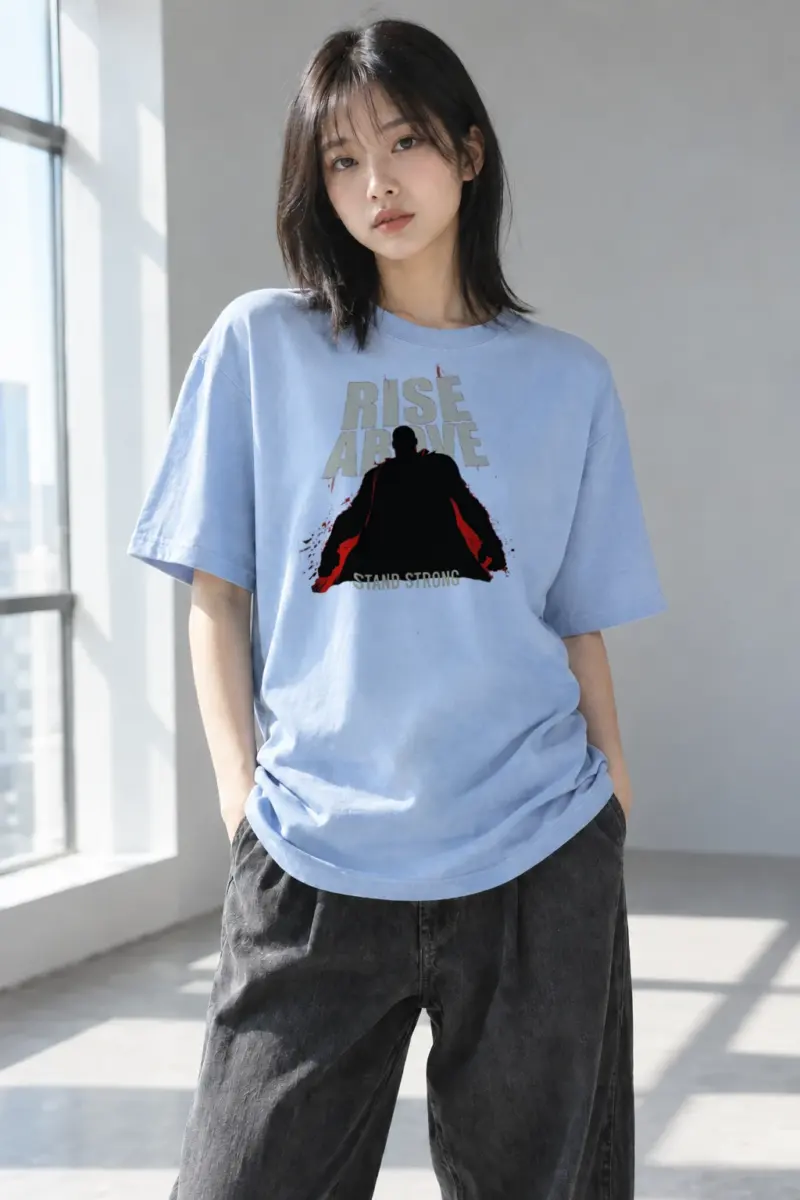"Rise Above" Heavyweight Unisex Crewneck T-shirt | Gildan 5000