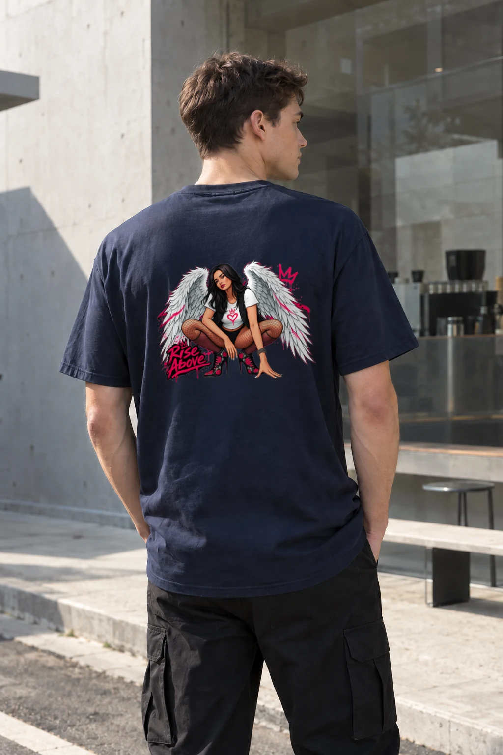 "Rise Above" Heavyweight Unisex Crewneck T-shirt | Gildan 5000