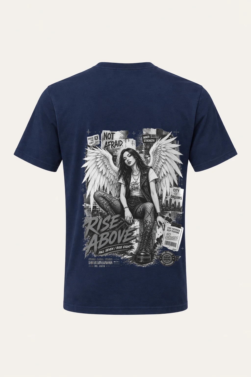 "Rise Above" Heavyweight Unisex Crewneck T-shirt | Gildan 5000